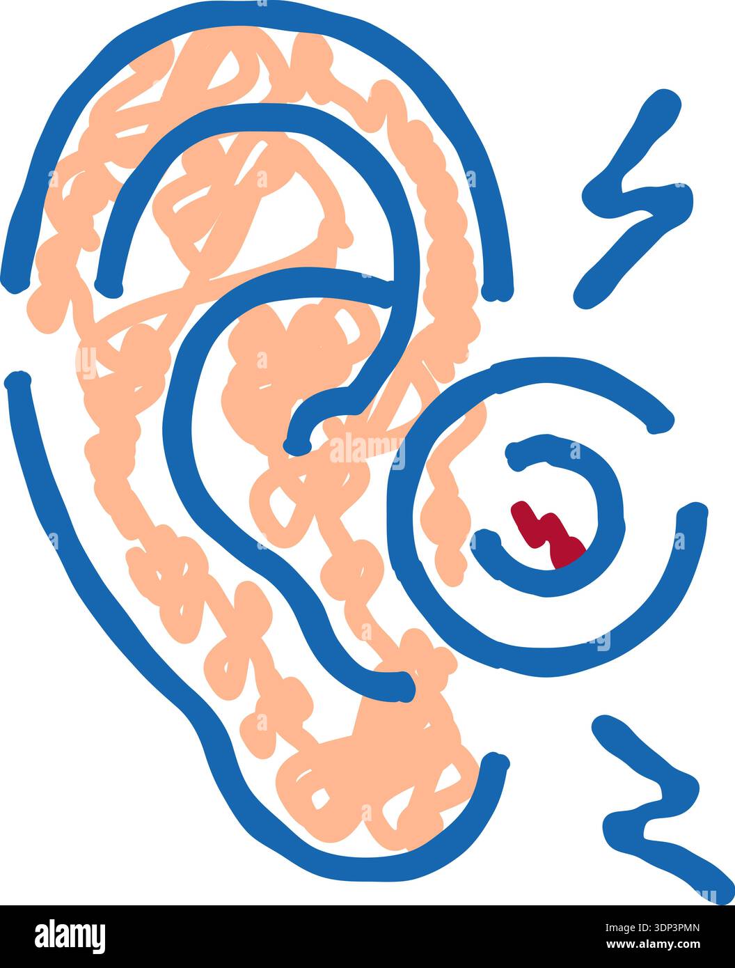 Human ear experiencing pain and inflammation concept Stock Vector Image ...