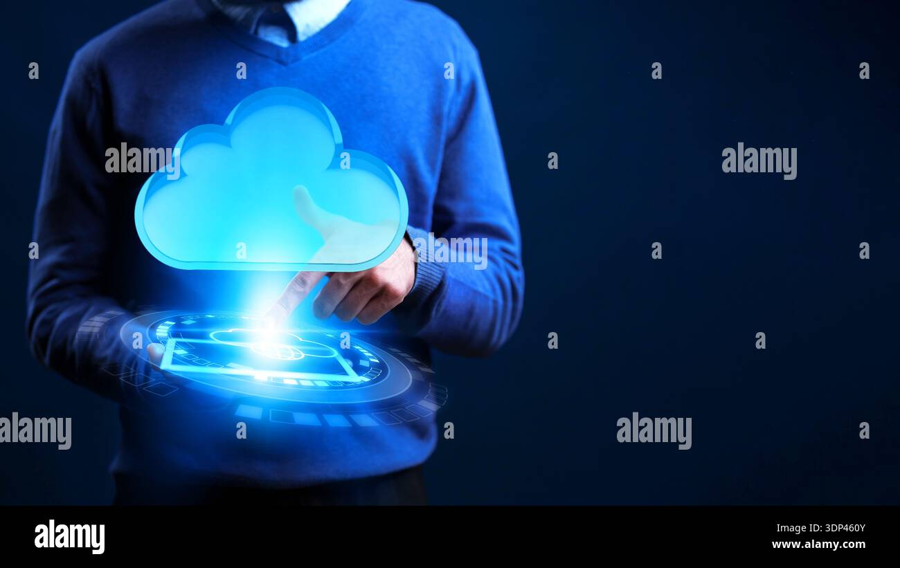 Using cloud technology for data management and access in business settings Stock Photo