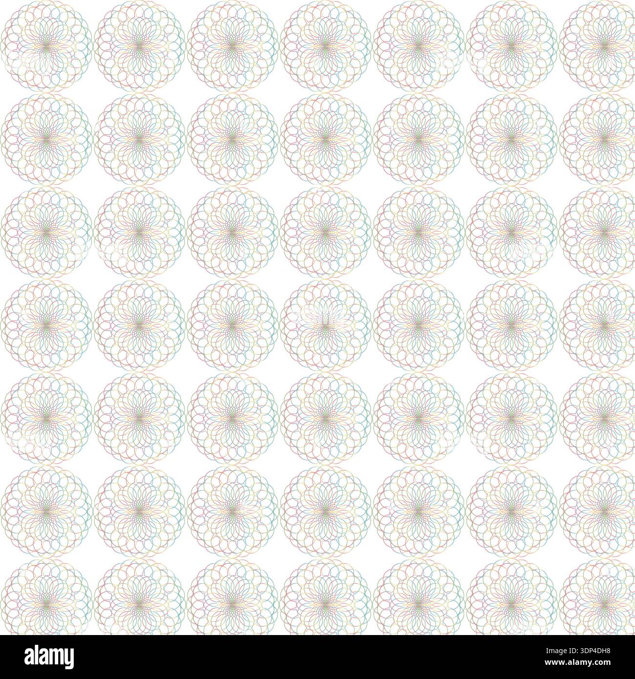 Seamless Guilloche Pattern with Intricate Spirograph Circles Stock Vector
