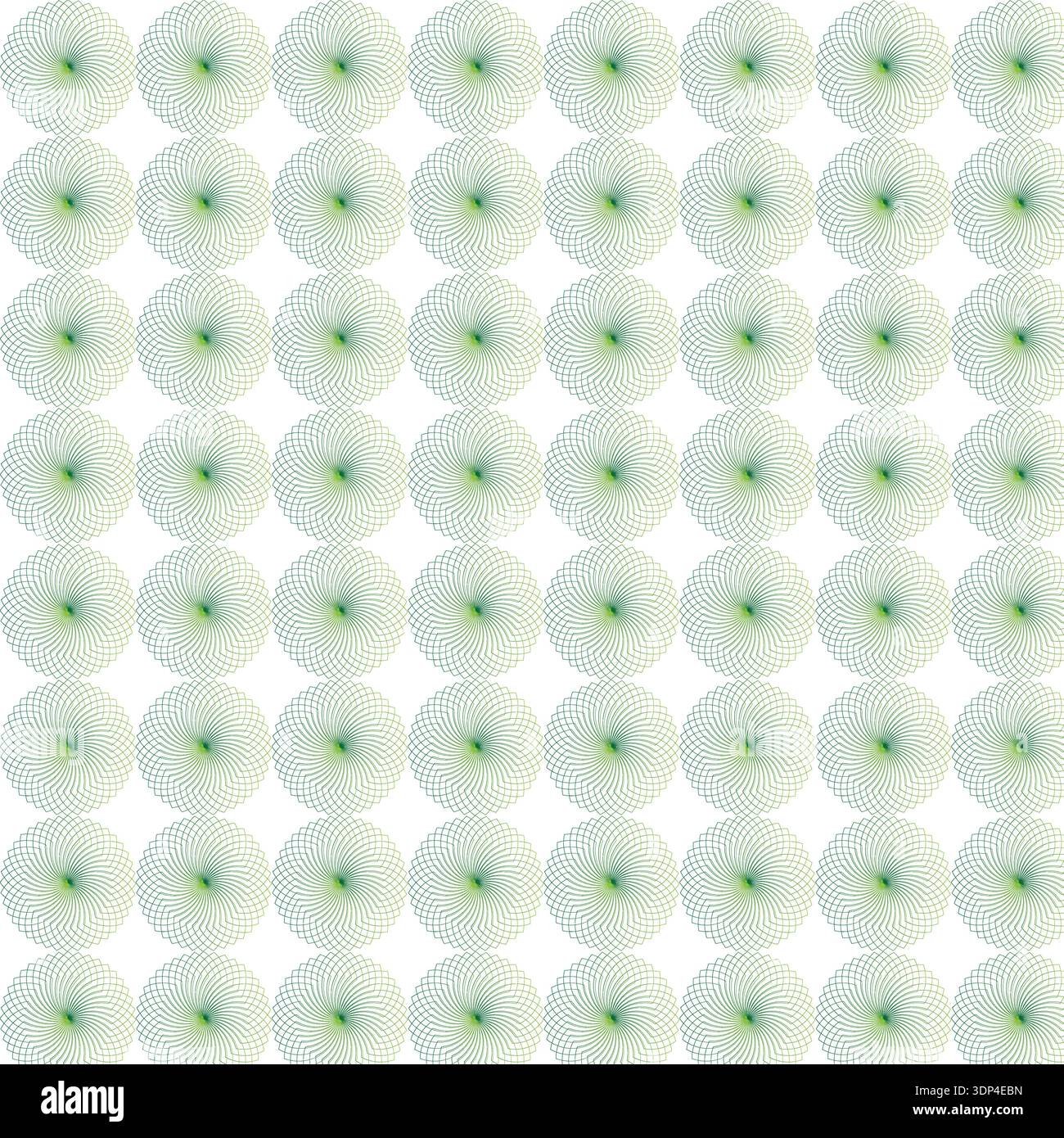 Intricate Green Guilloche Pattern Design Stock Vector