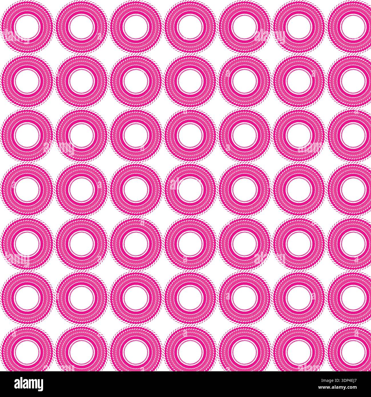 Vibrant Pink Concentric Circles Repeating Pattern Design Stock Vector