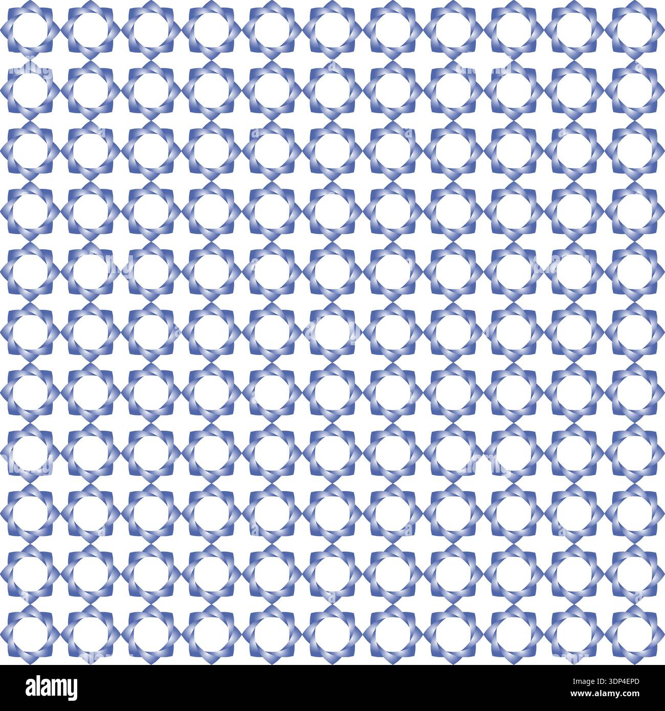 Seamless Blue Geometric Ornamental Tile Pattern Stock Vector
