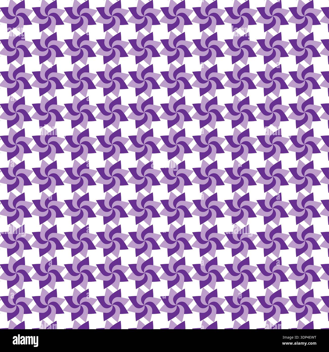 Purple Pinwheel Geometric Seamless Pattern Design Stock Vector