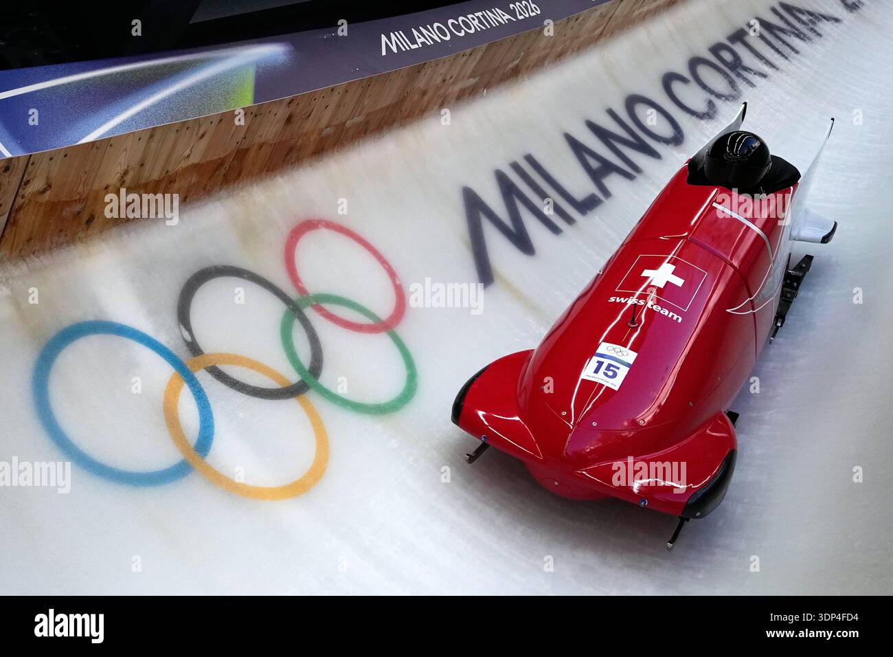Switzerland's Michael Vogt slides down the track during a two man ...