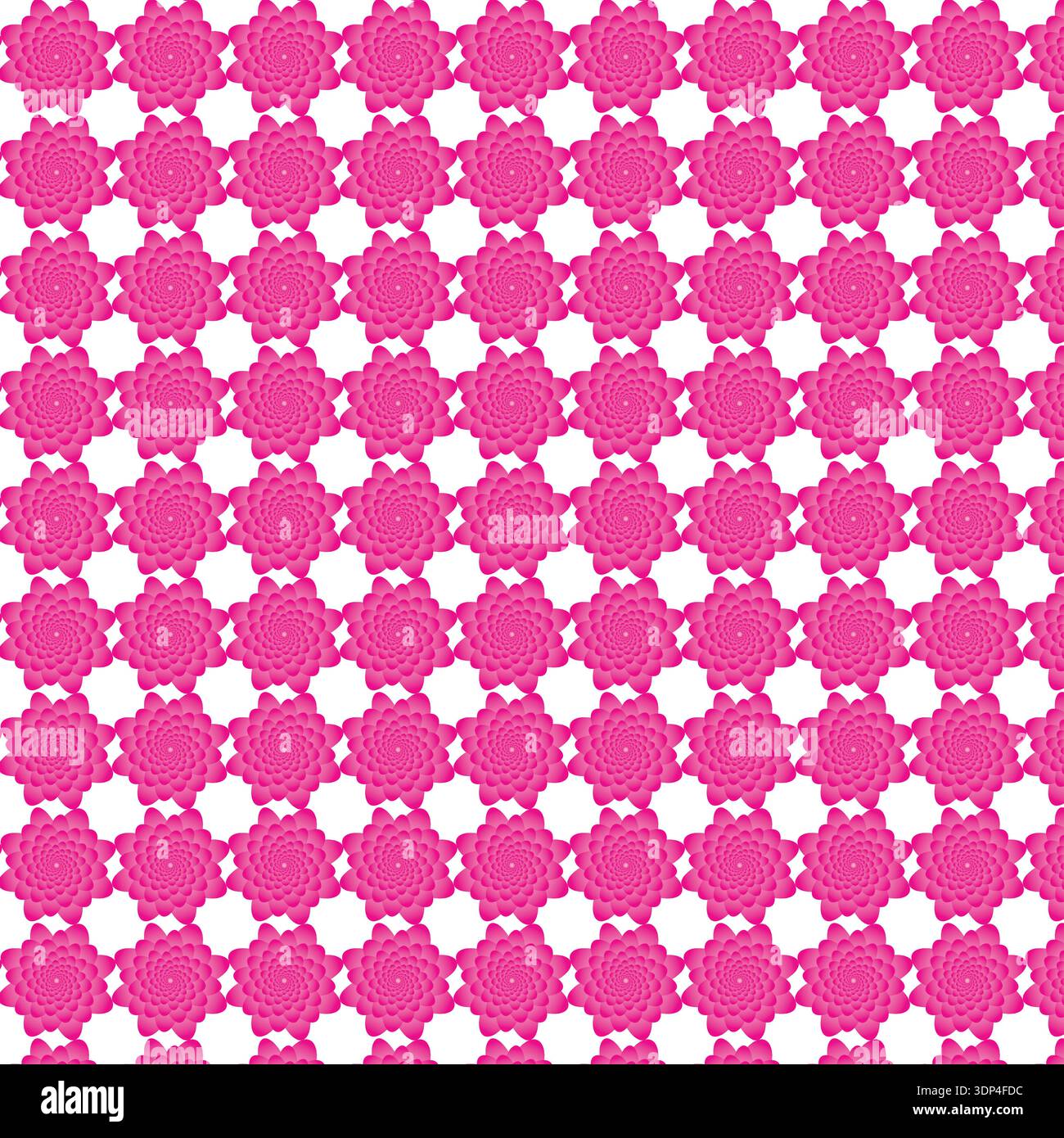 Seamless Pink Spiral Flower Pattern Design Stock Vector