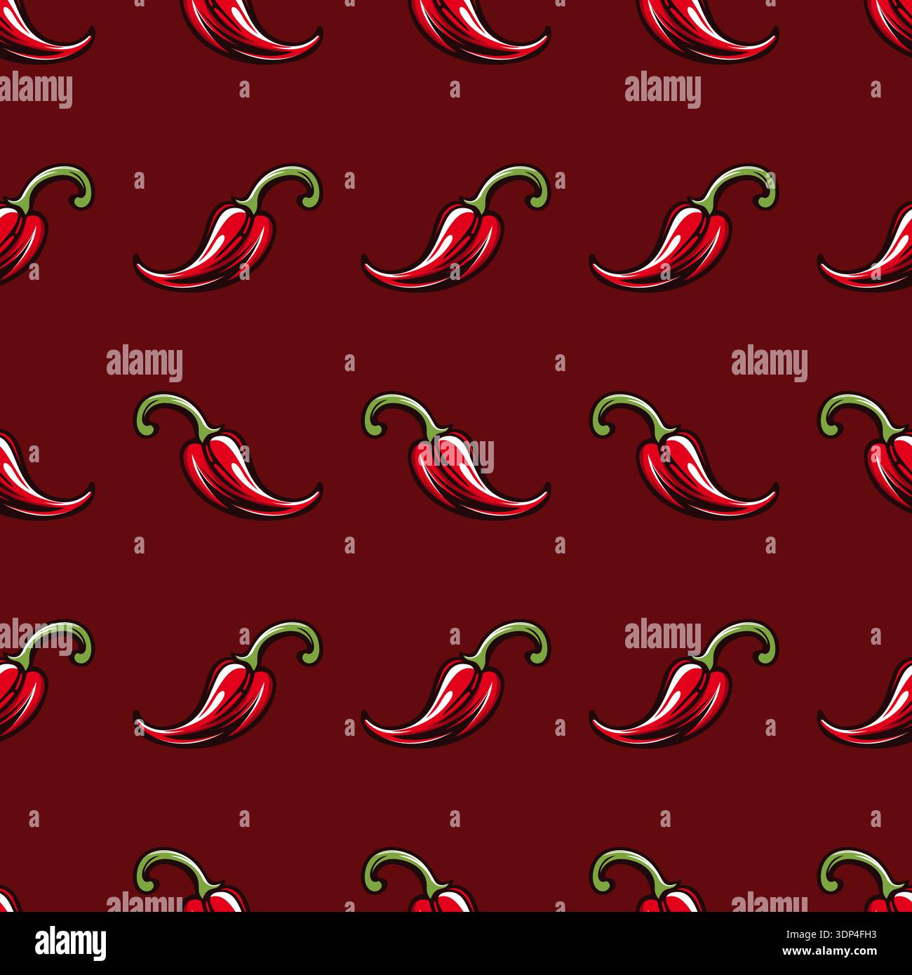chili pepper pattern design seamless background Stock Vector