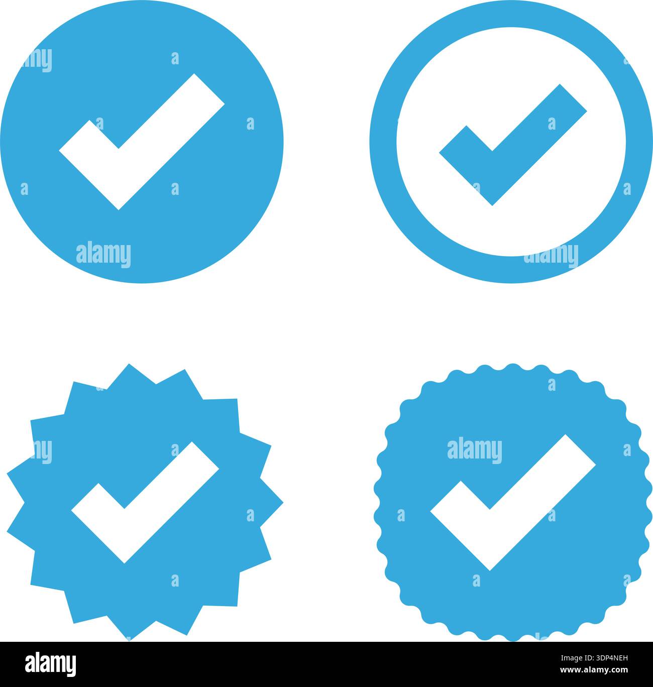 Verified blue tick Stock Vector Images - Alamy