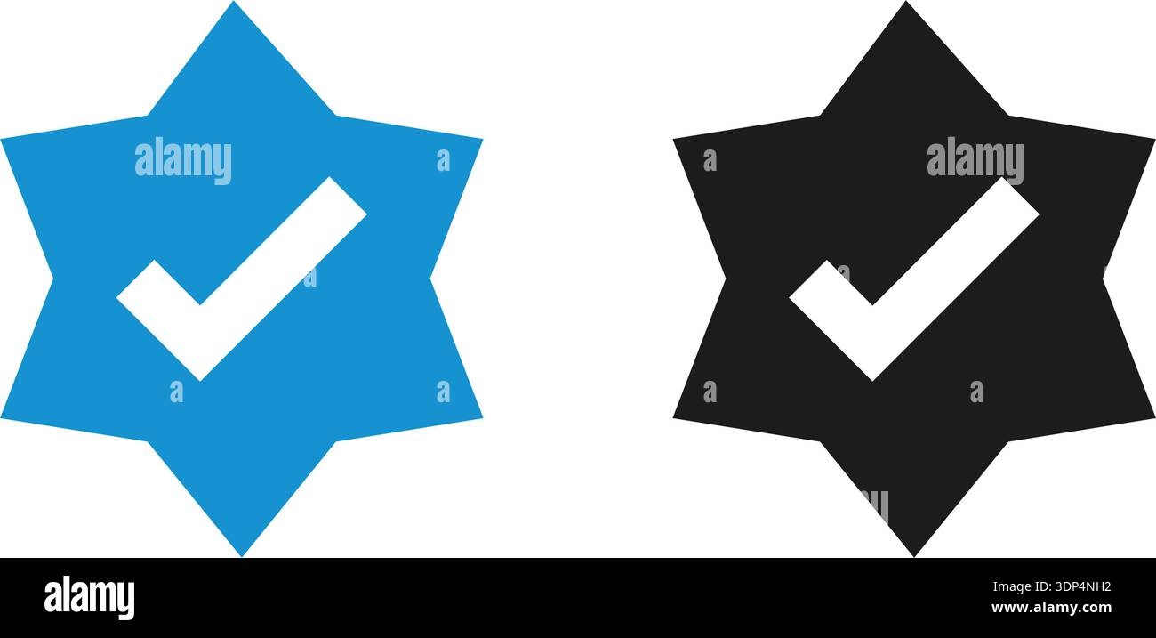 Verified blue tick Stock Vector Images - Alamy
