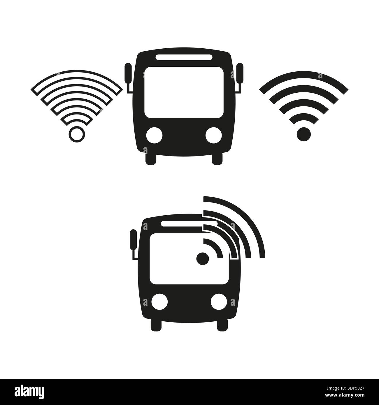 Magnificent bus icons. Network Wi Fi Vector. Professional transport ...