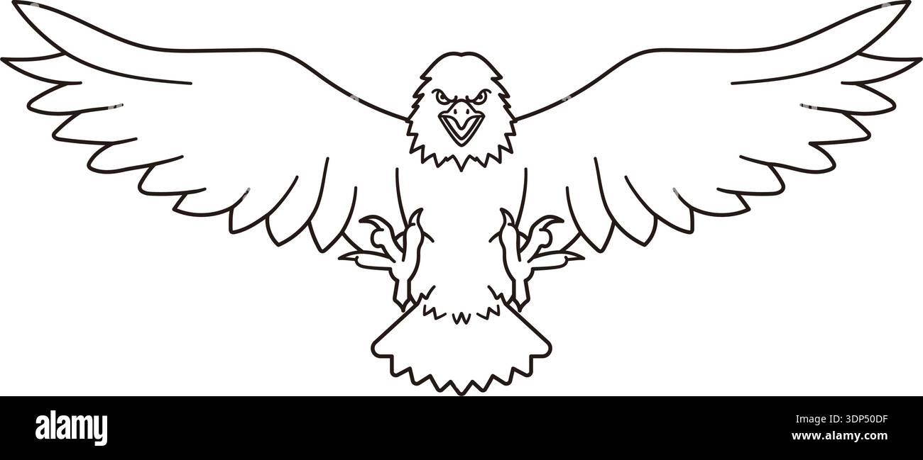 Bald eagle attacking vector illustration Stock Vector