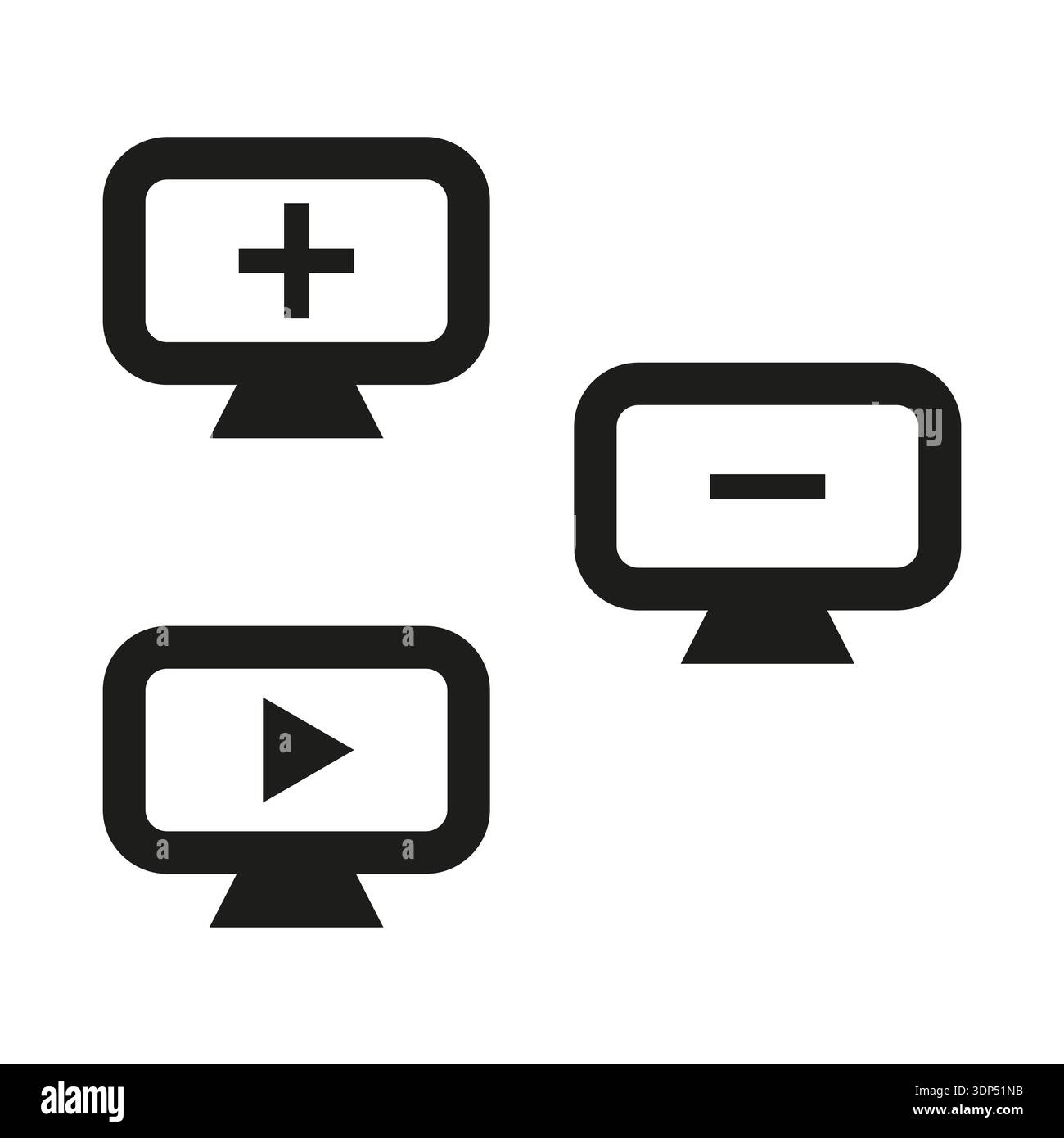 Monitor screen icon. Computer display symbol. Multimedia player Vector. Video interface sign. EPS 10. Stock Vector