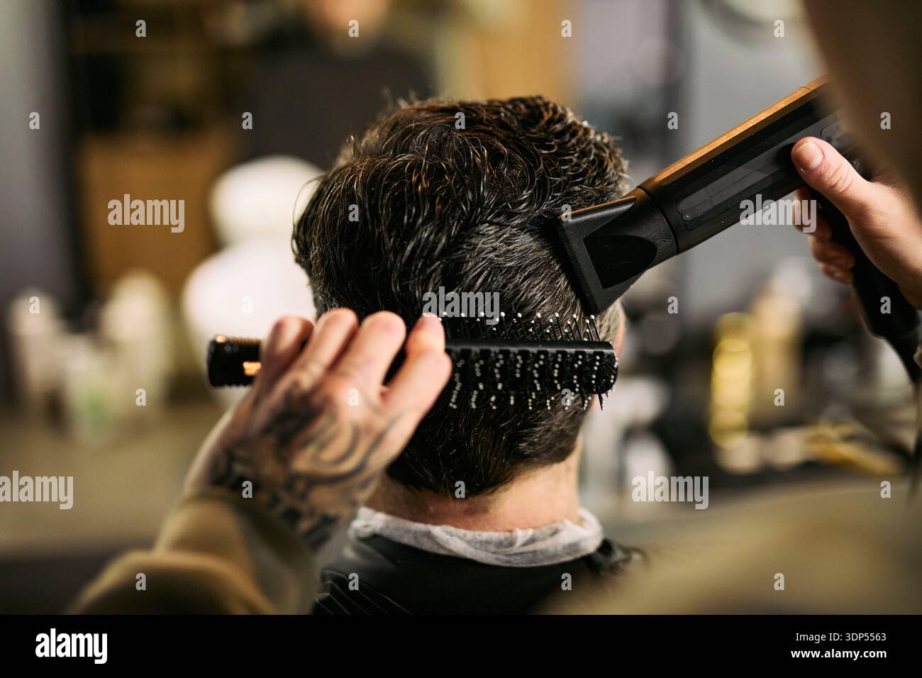 Professional hair styling process round hi-res stock photography and ...