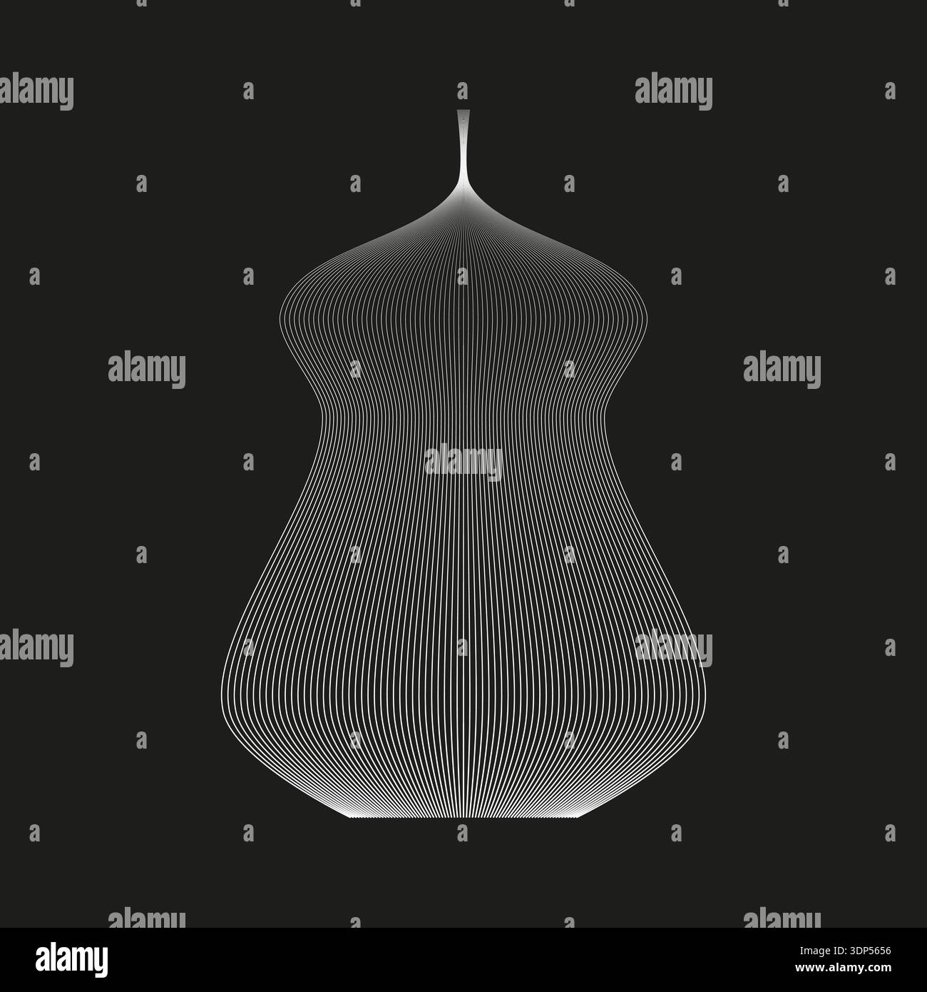 Wireframe vase shape. White grid bottle. 3d mesh Vector. Black background art Stock Vector