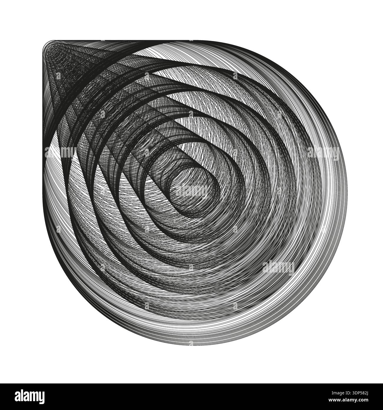 Distorted wireframe mesh. Abstract line Vector. Flowing net shape. 3d depth art. Stock Vector
