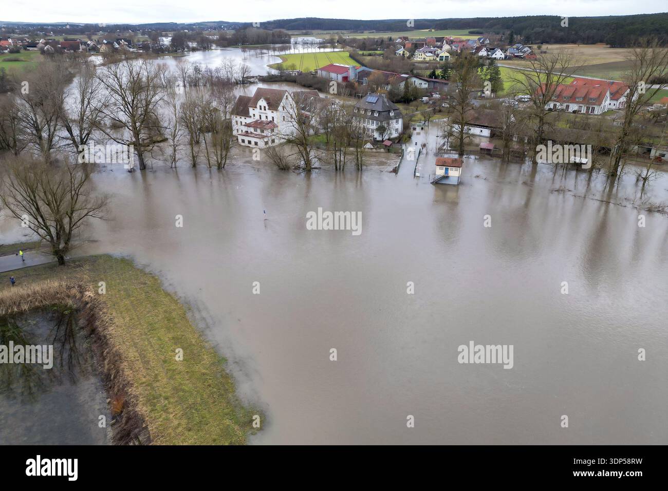 13 February 2026 Bavaria Adelsdorf The Aisch Is Flooding Near 13-february-2026-bavaria-adelsdorf-the-aisch-is-flooding-near