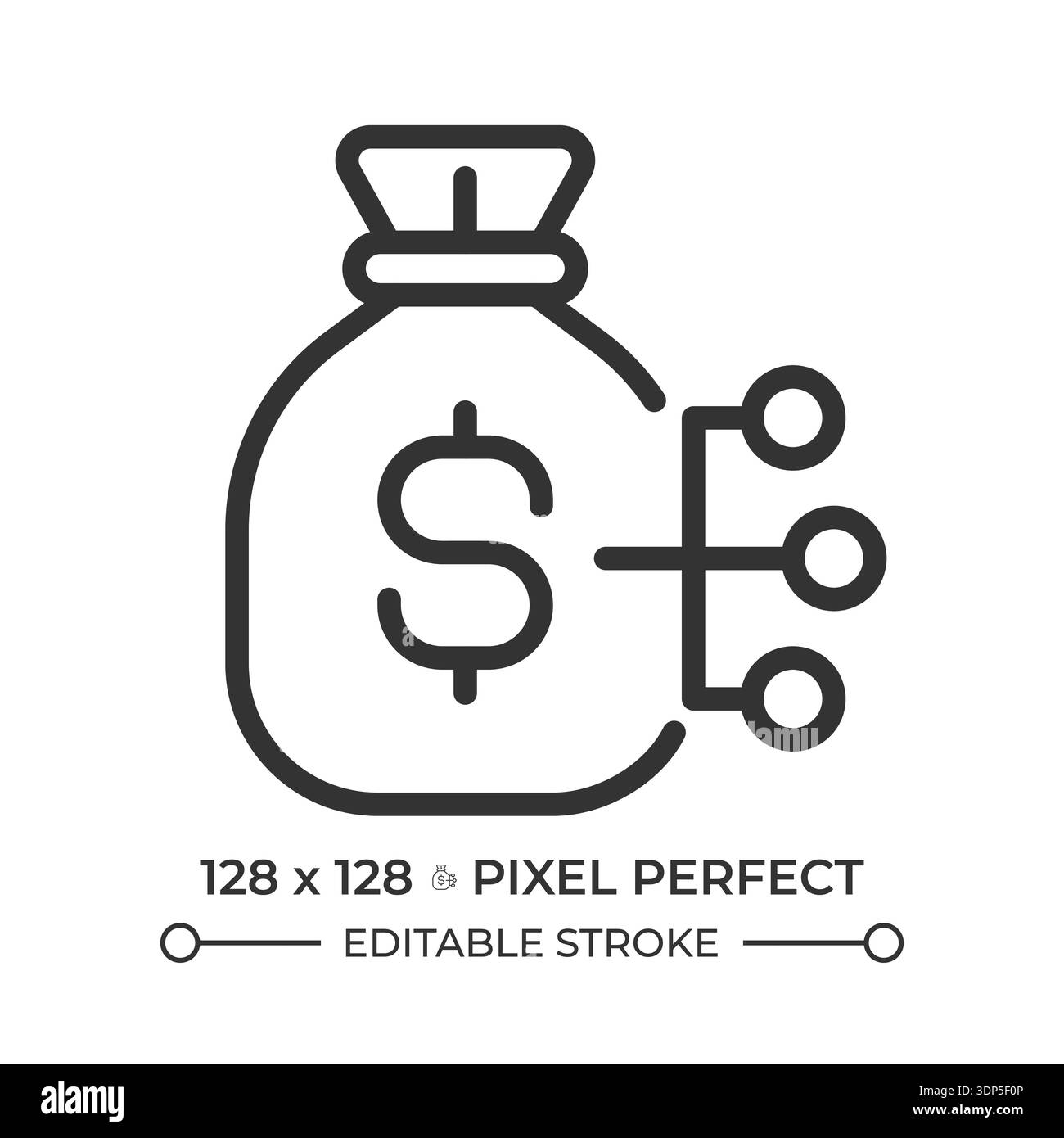 Cost structure pixel perfect line icon Stock Vector
