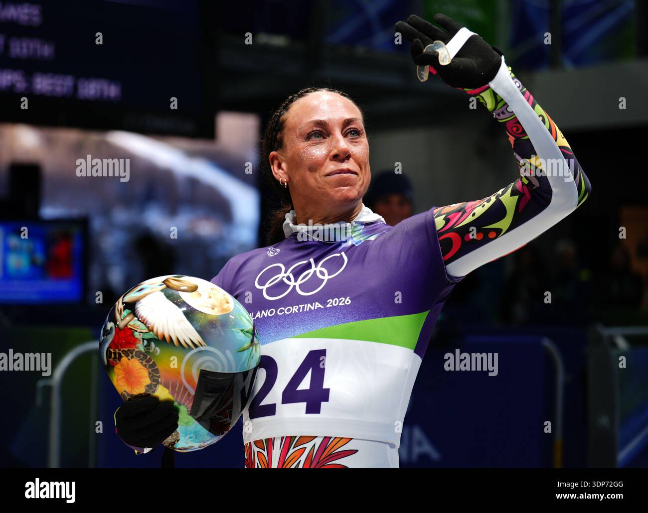 Puerto Rico's Kellie Delka during heat one of the Women's Skeleton at ...