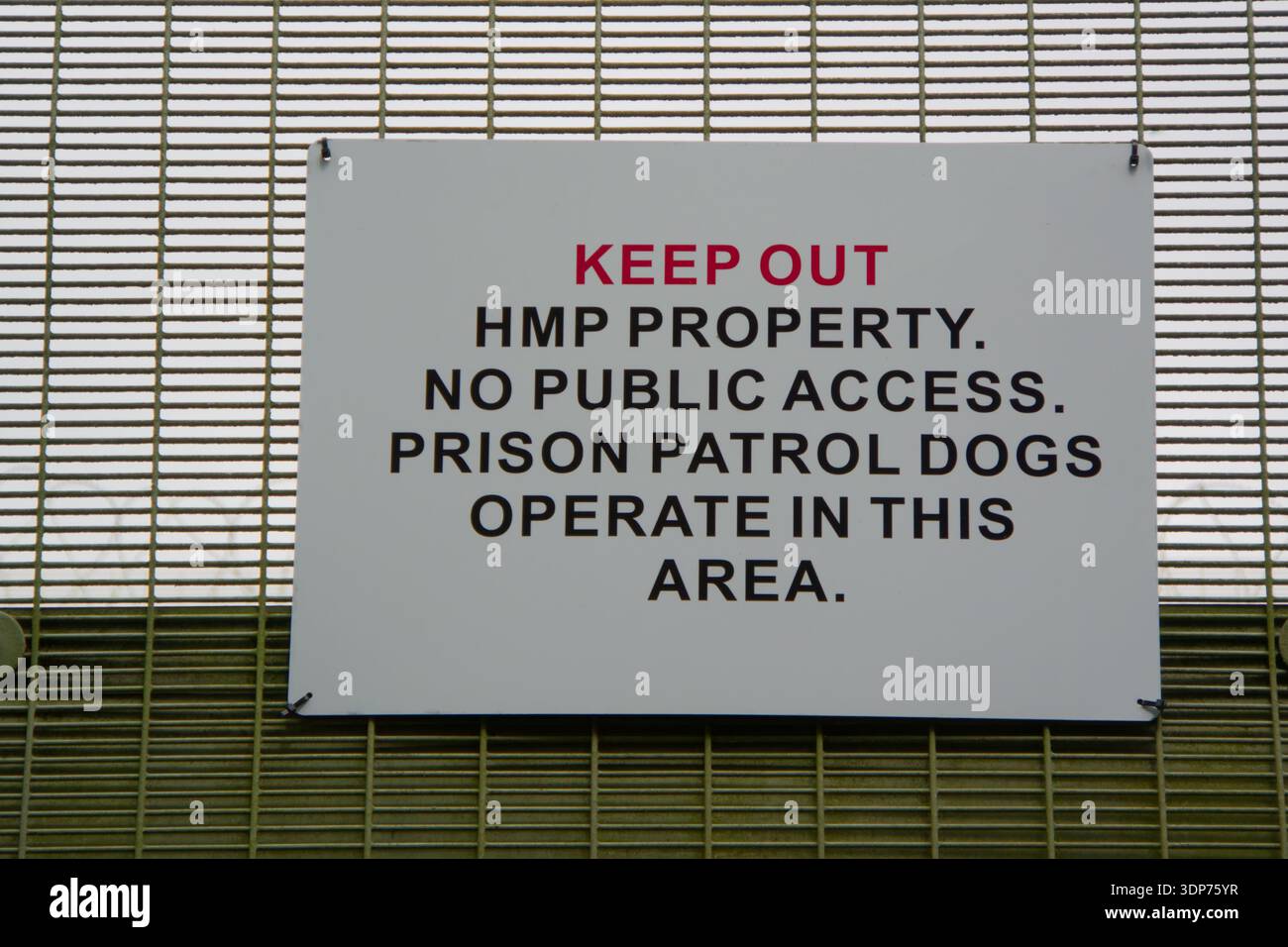Prisoner Guide Sign Prison guard uk hi-res stock photography and images - Alamy