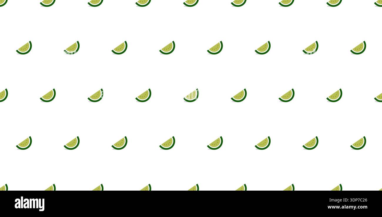 Melon sliced seamless pattern on white background. Vector illustration Stock Vector