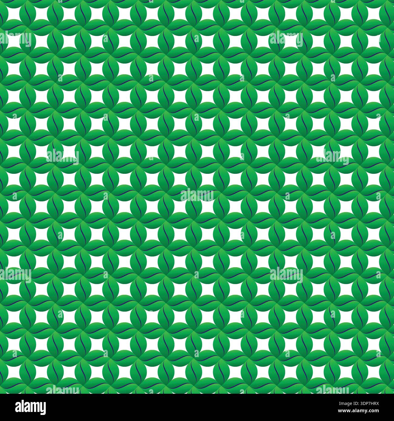 Seamless Green Organic Leaf Pattern with Gradient Shading Stock Vector