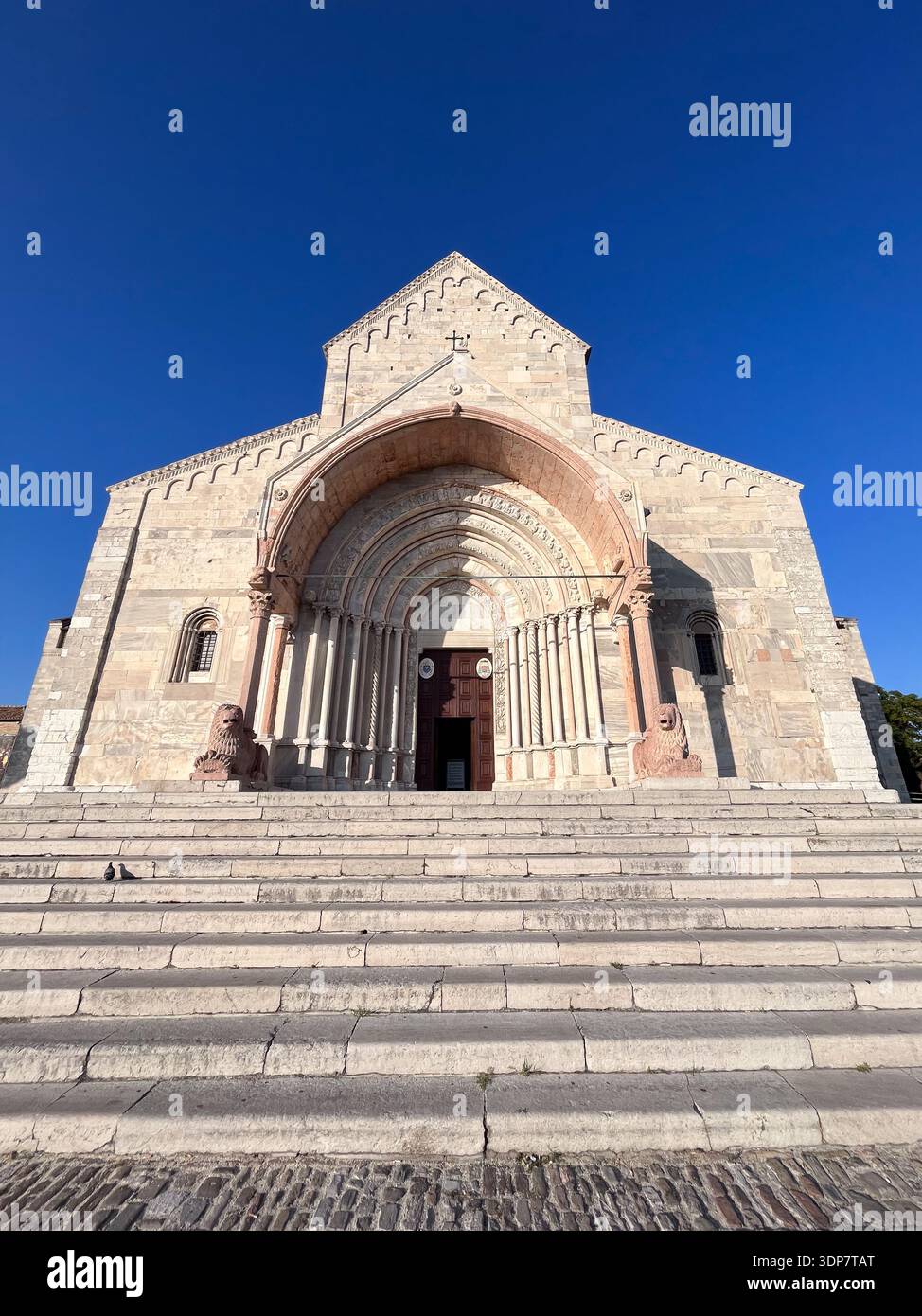 Ancona Cathedral, a Roman Catholic cathedral in Ancona, central Italy, dedicated to Saint Cyriacus. View of San Ciriaco Cathedral. - Smartphone Captured Stock Image