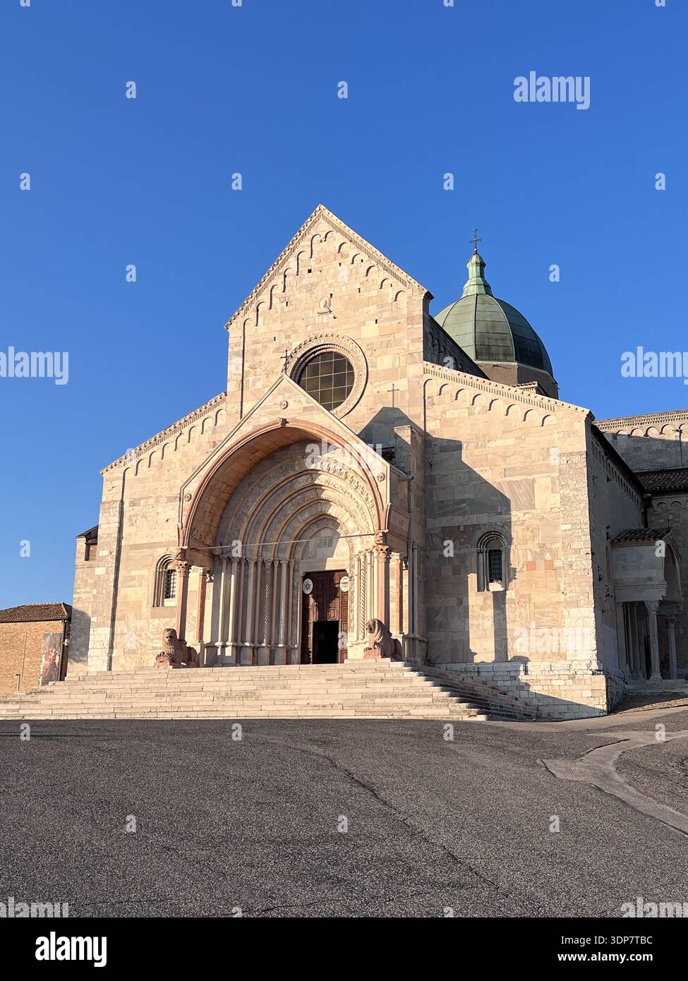 Ancona Cathedral, a Roman Catholic cathedral in Ancona, central Italy, dedicated to Saint Cyriacus. View of San Ciriaco Cathedral. - Smartphone Captured Stock Image
