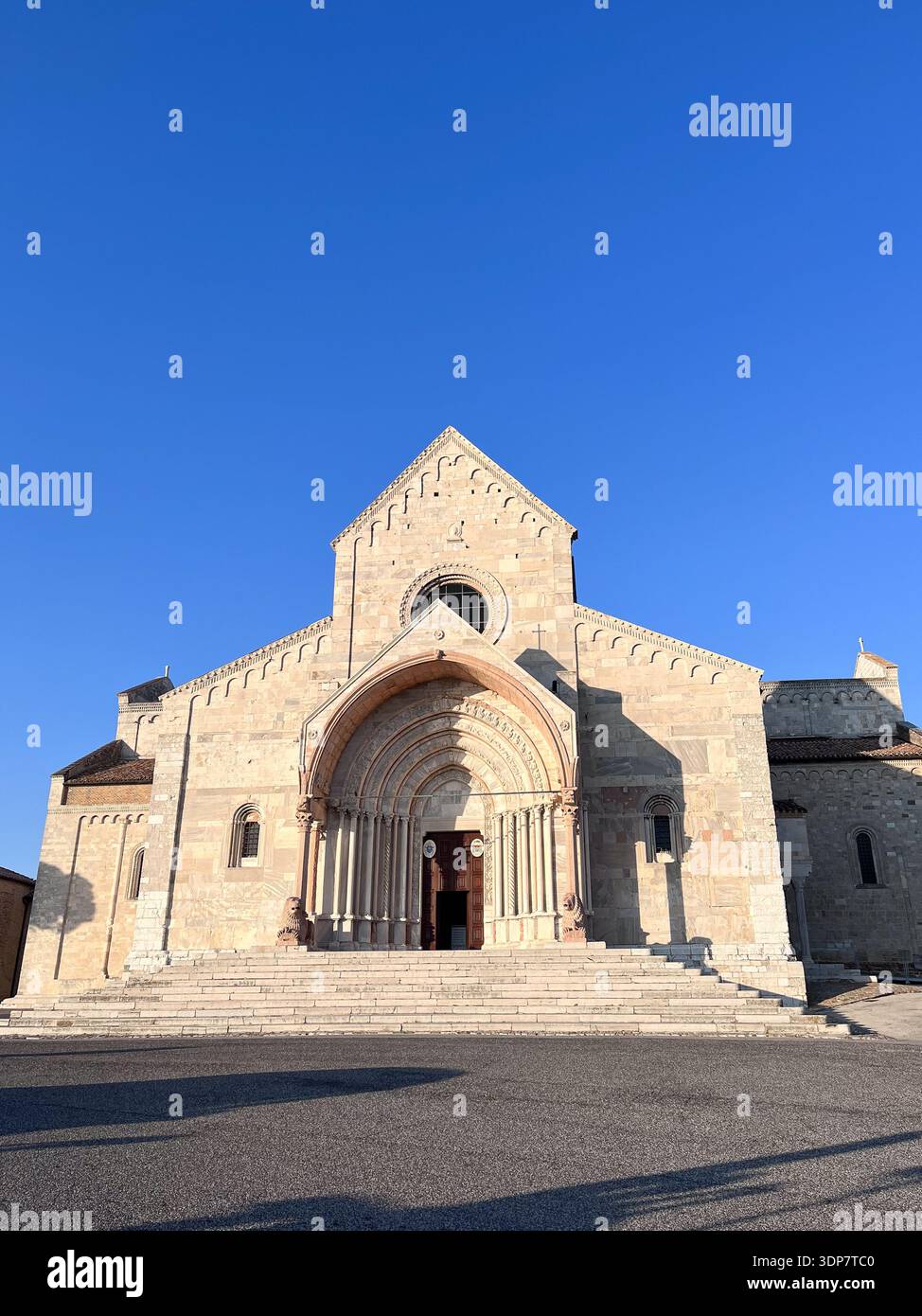 Ancona Cathedral, a Roman Catholic cathedral in Ancona, central Italy, dedicated to Saint Cyriacus. View of San Ciriaco Cathedral. - Smartphone Captured Stock Image