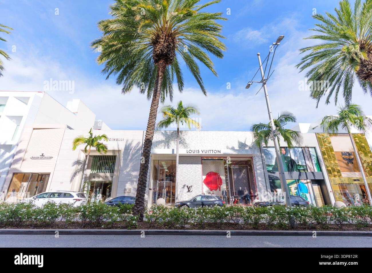 Beverly Hills, California - January 21, 2026: Designer boutiques ...