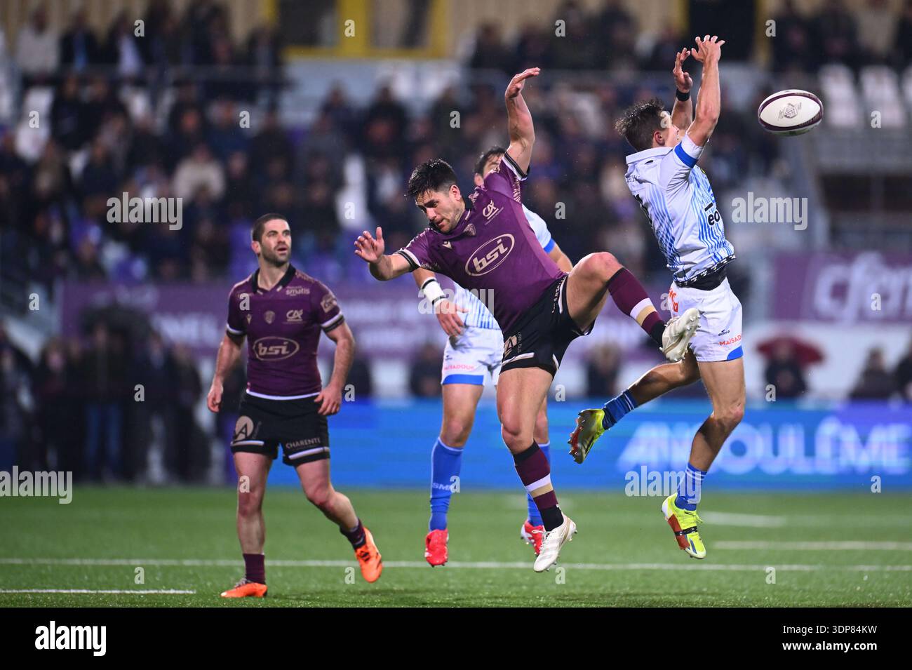 Ben Botica of Soyaux Charentes and Alexandre De Nardi of Stade Montois ...
