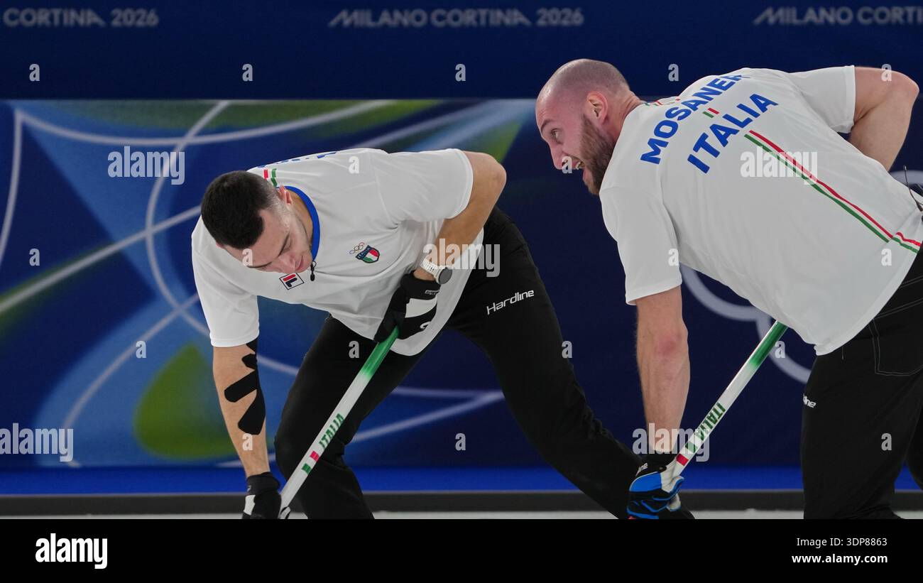 Italy's Amos Mosaner, and Sebastiano Arman in action during the men's ...