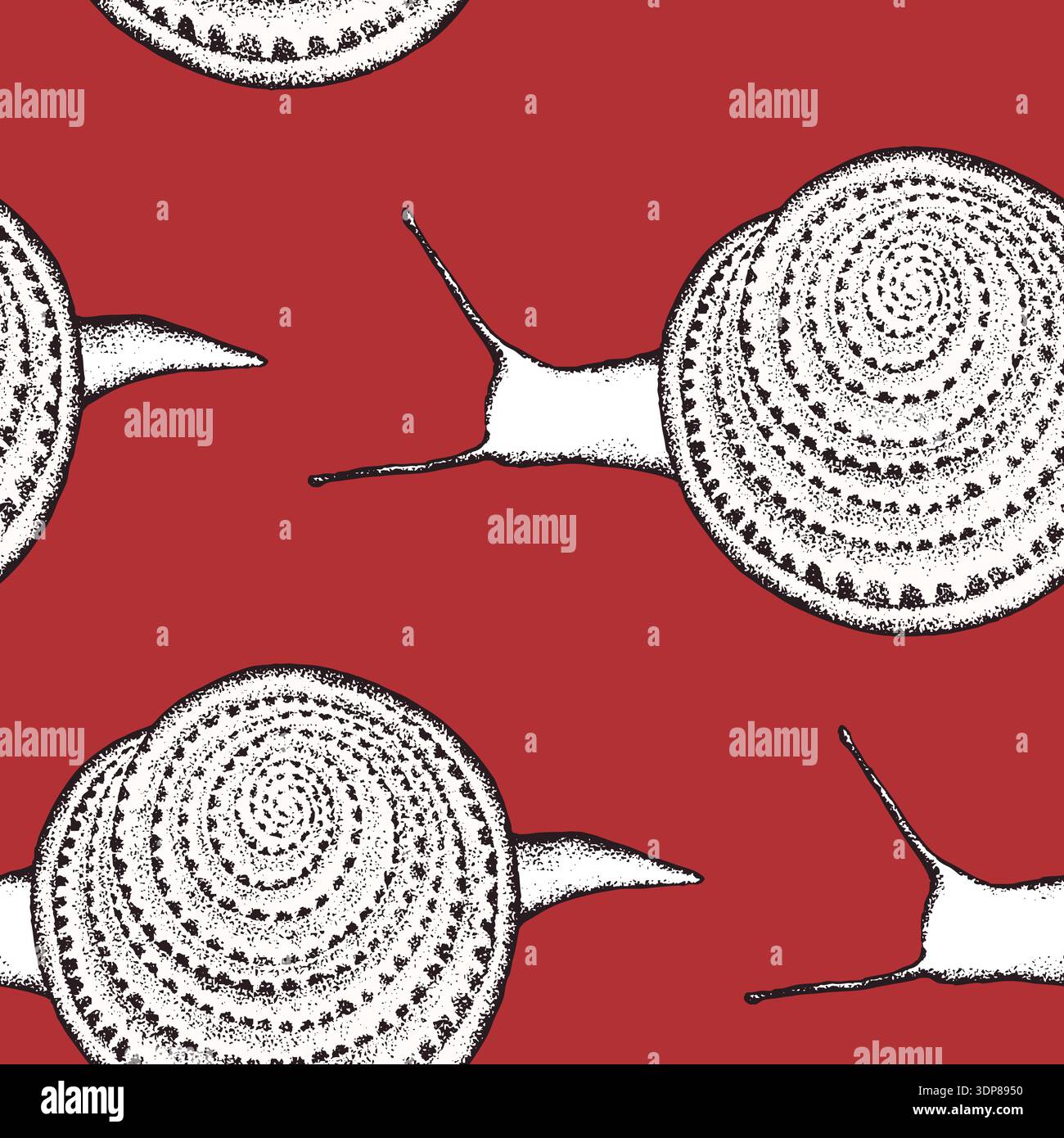 Animal seamless pattern with cartoon cute snails on color background. Cute holiday illustration with garden slug for baby. Design for invitation Stock Vector