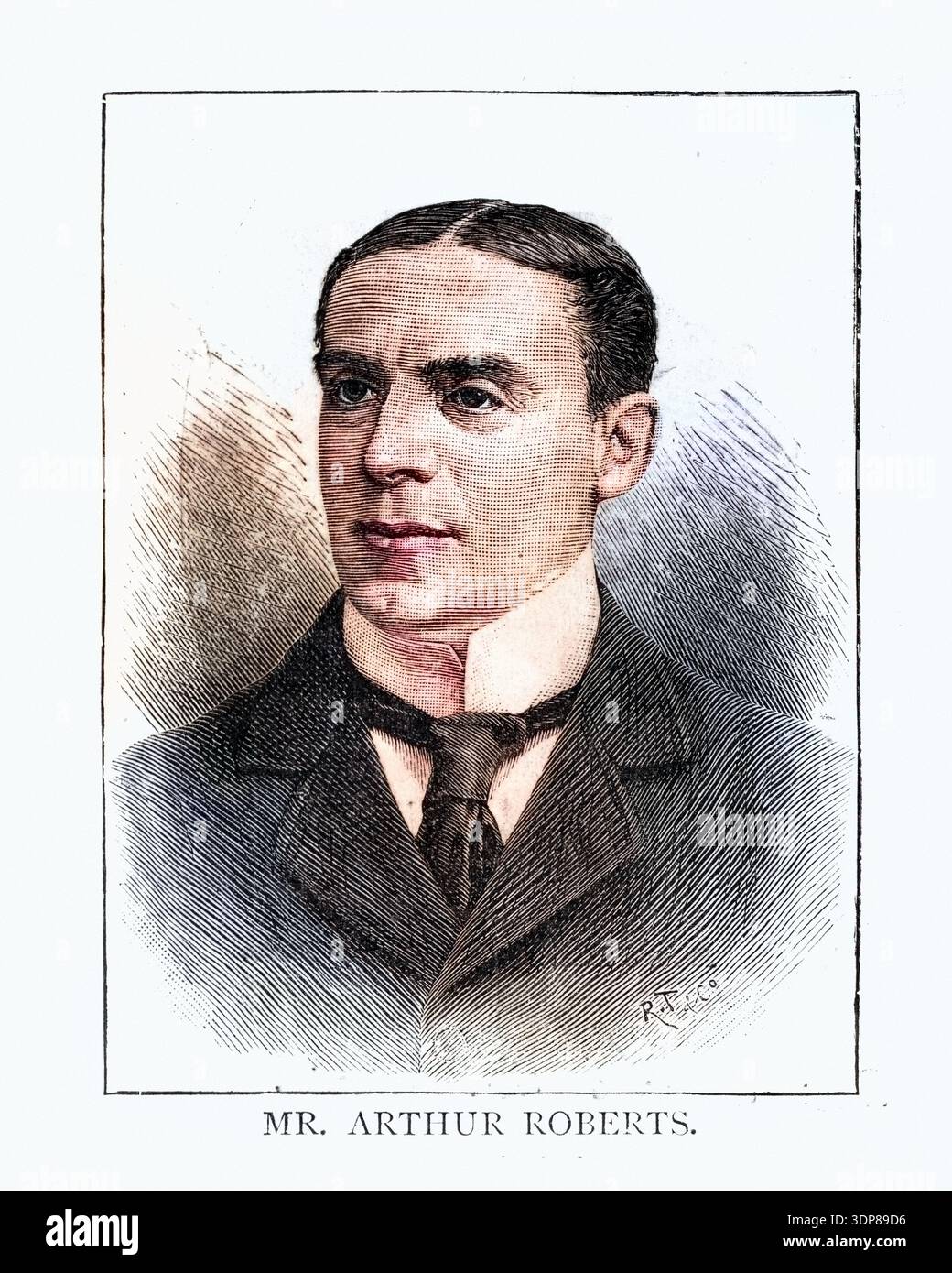 Vintage engraving of Arthur Roberts an English comedian, music hall ...