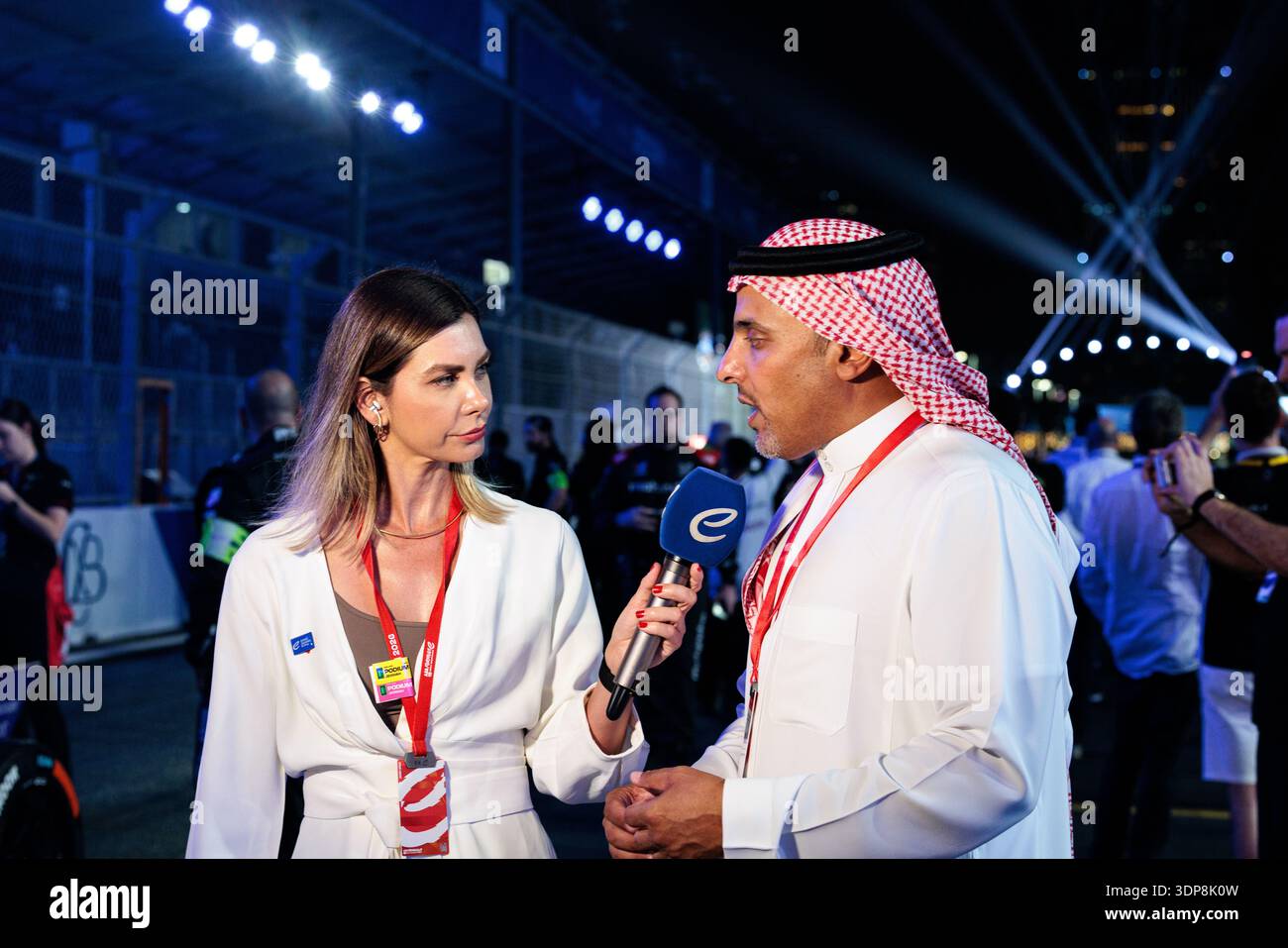Journalist Saltan Rind Jeddah, Saudi Arabia. 13th January 2026. A journalist speaks to HRH ...