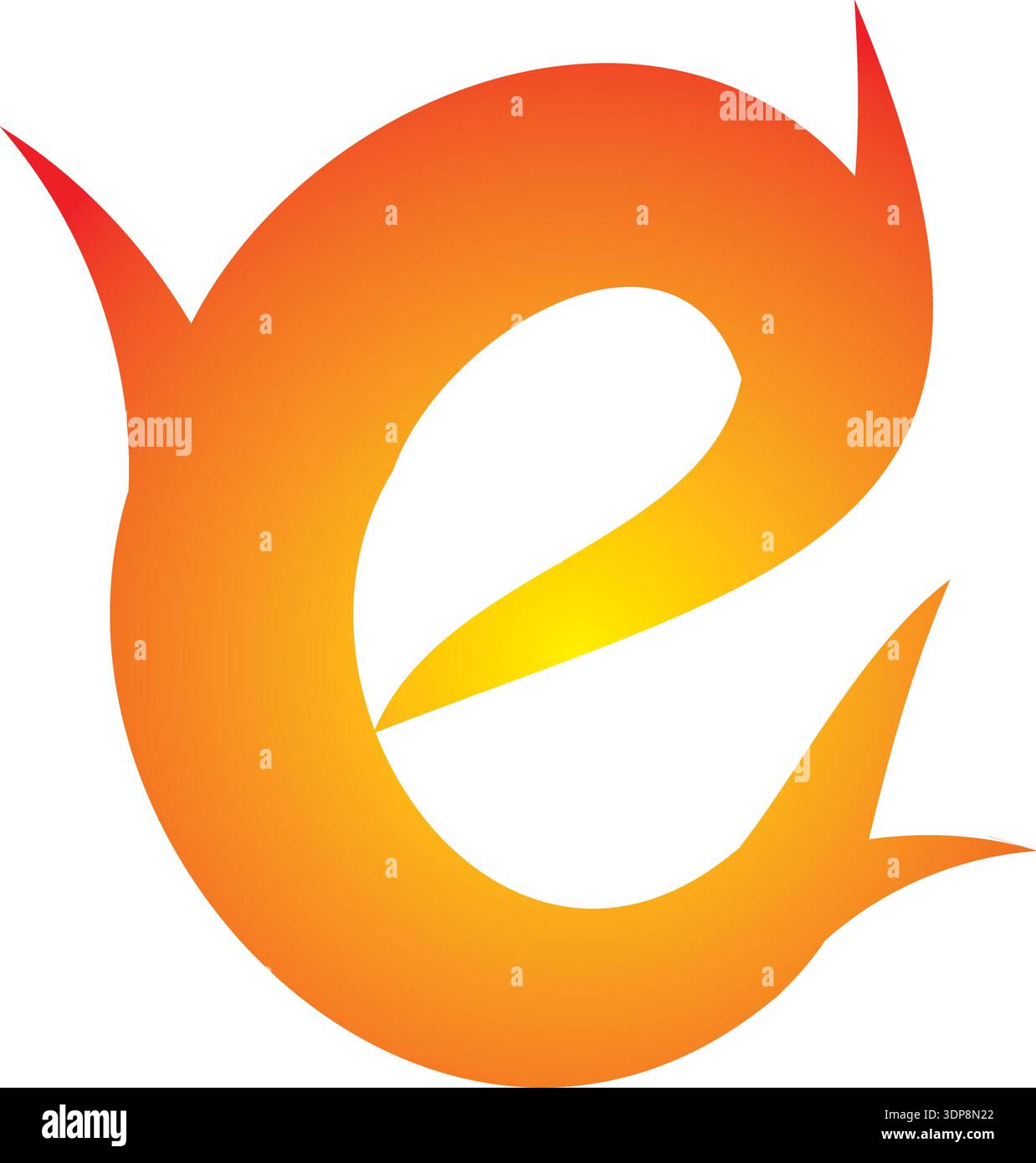 Flame Letter E Fire Logo Stock Vector