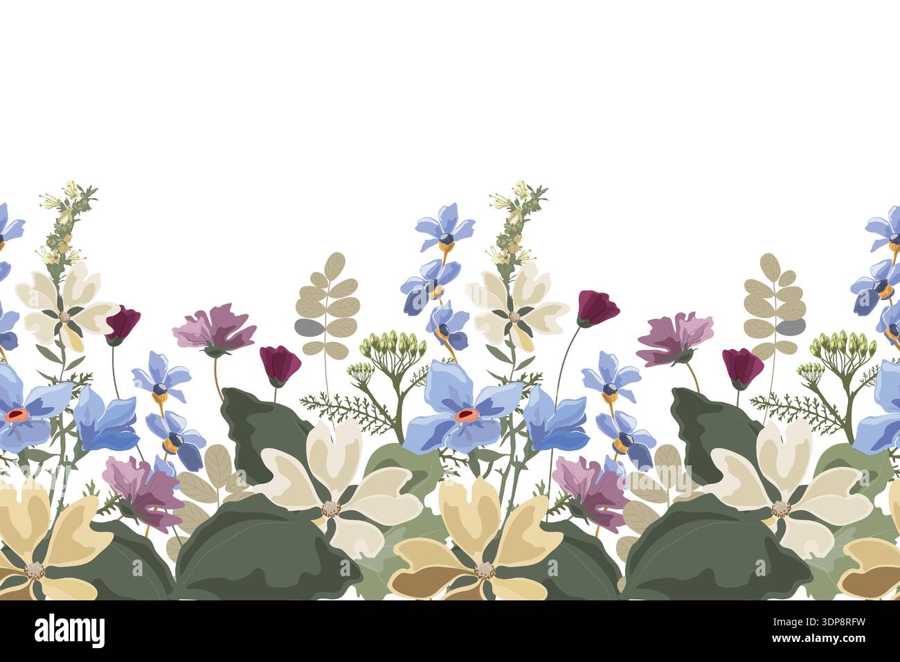 Vector floral seamless pattern, border Stock Vector Image & Art - Alamy