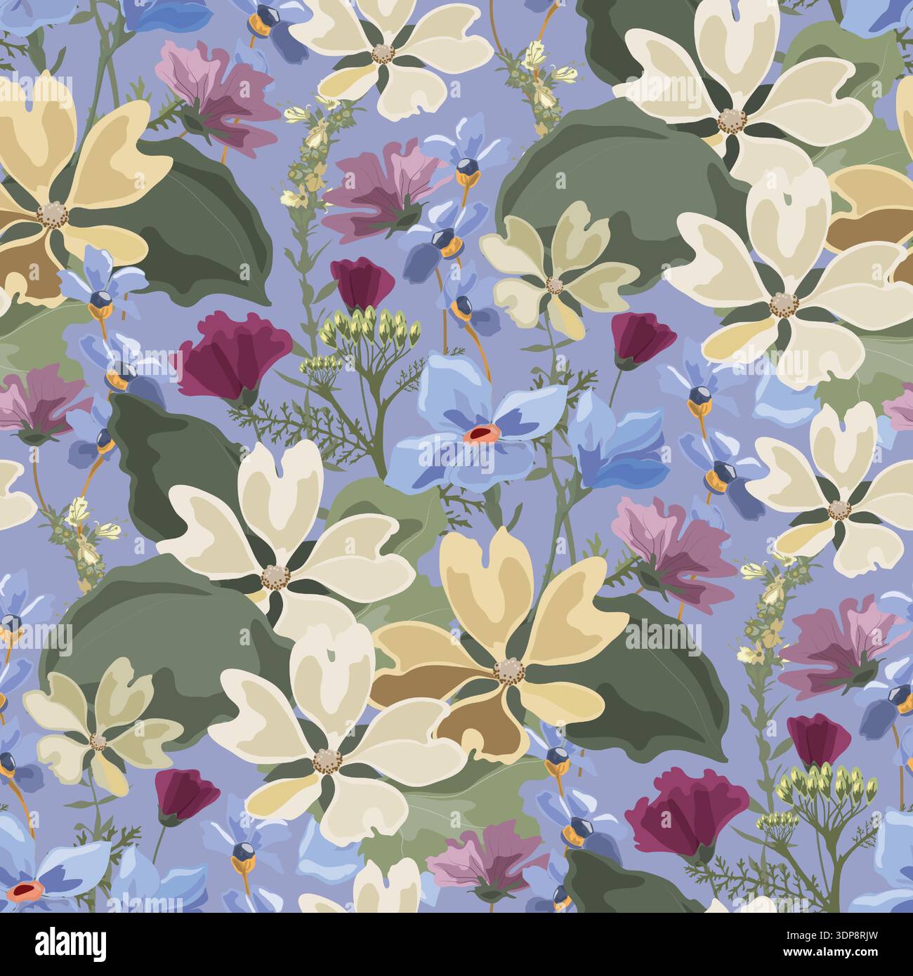 Vector floral seamless pattern Stock Vector