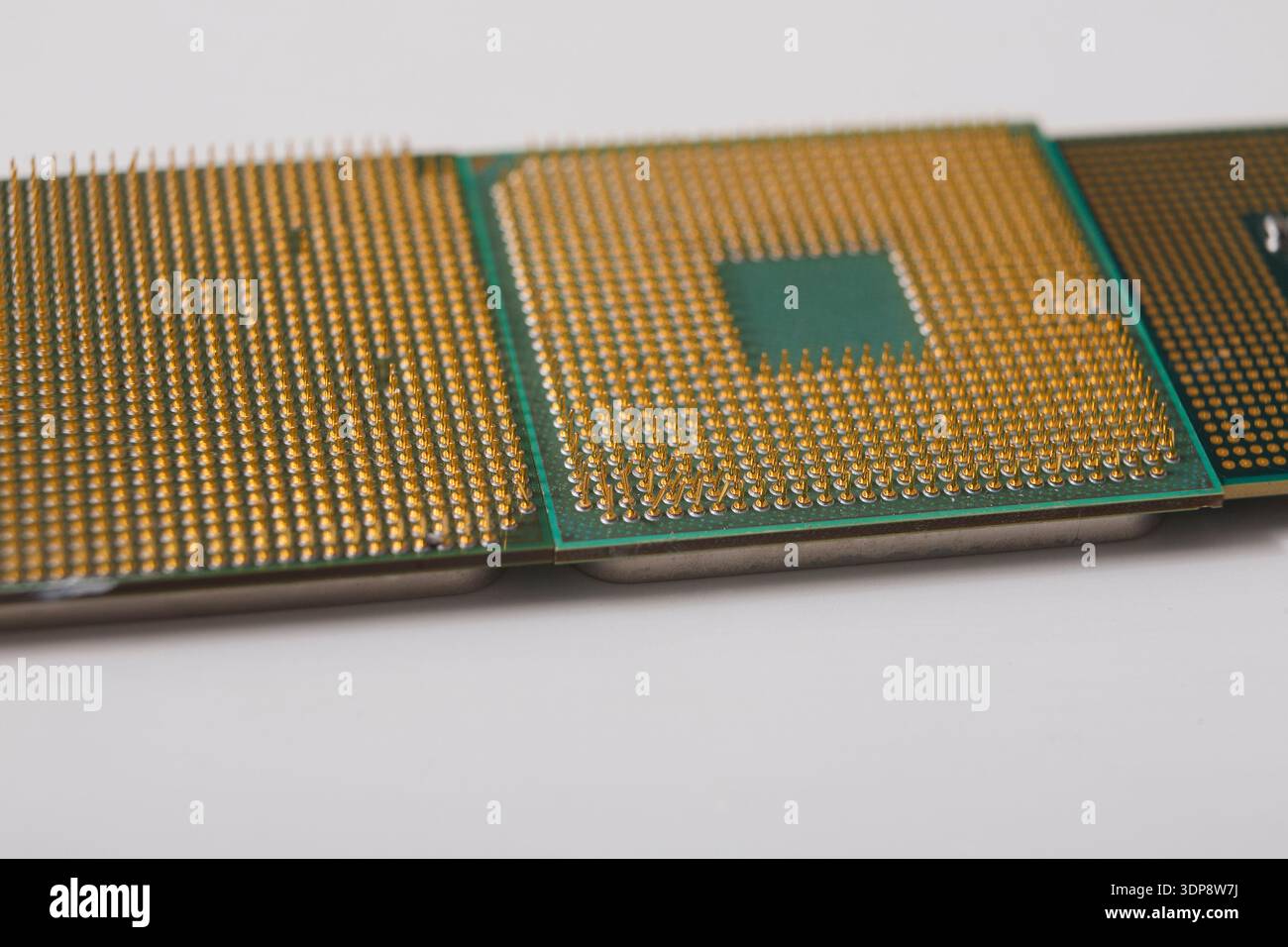 Computer processor chip close-up. Stock Photo