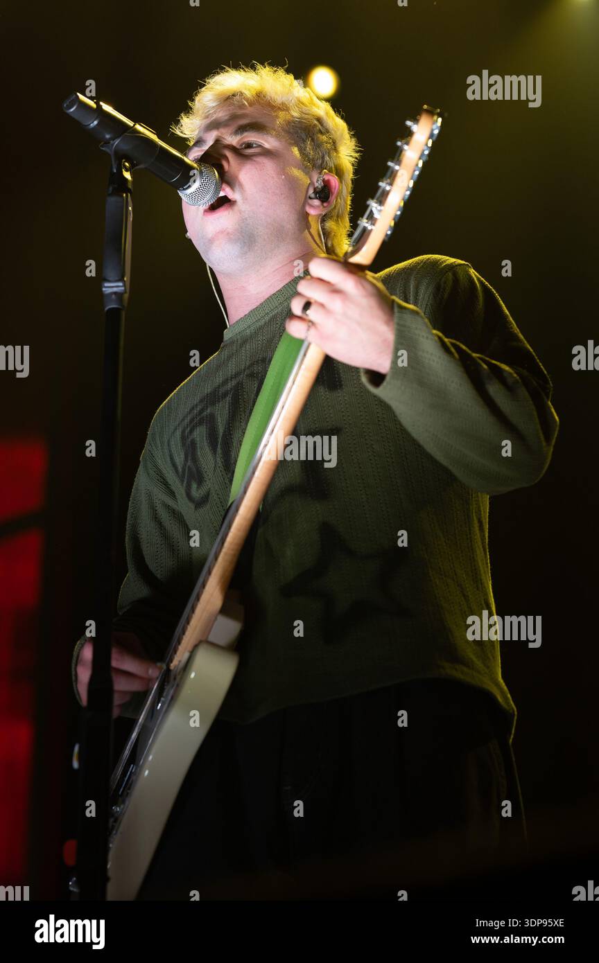 Singer Javier Echavarri of the group Besmaya performs during the ...