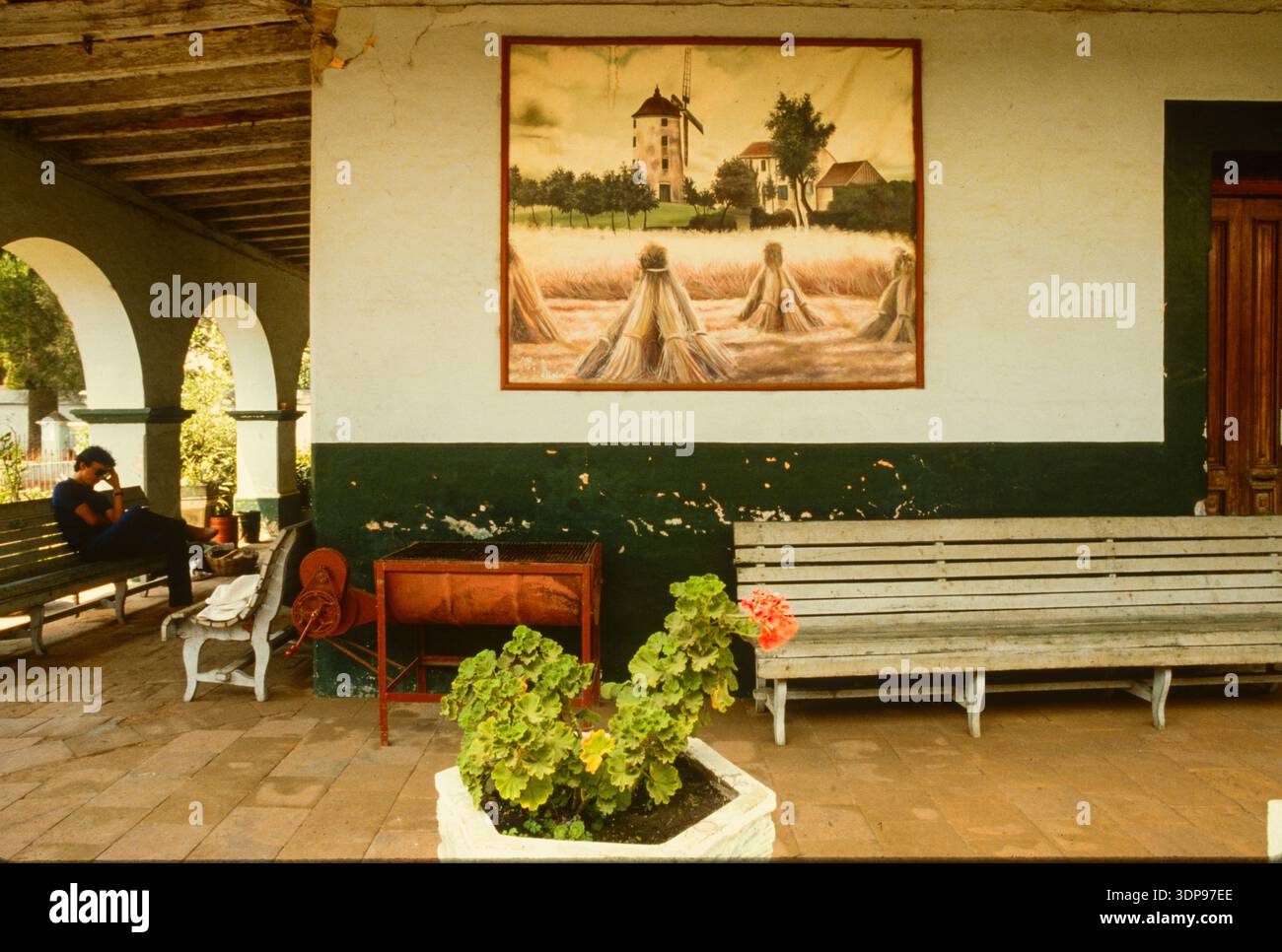 Coffee finca offices, Antigua, Guatemala. Stock Photo