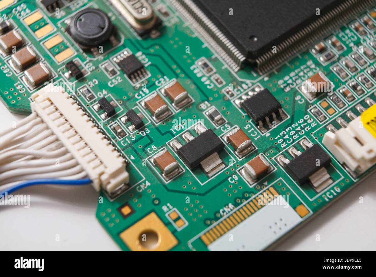 Computer motherboard components close up Stock Photo