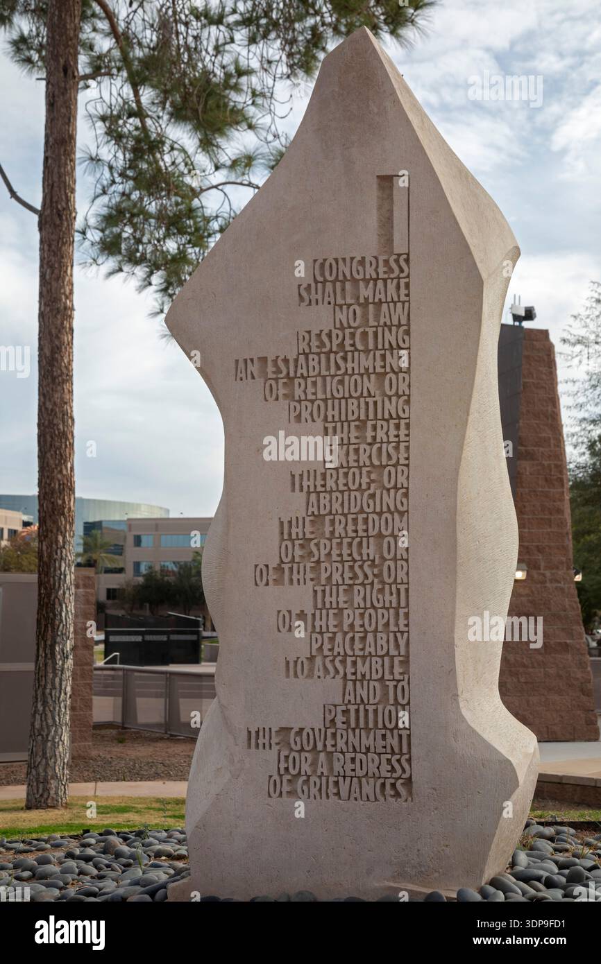 Phoenix, Arizona - The First Amendment in the Bill of Rights Monument ...