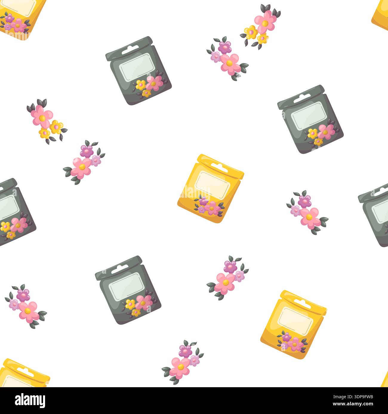 Seamless pattern with cosmetic face masks Stock Vector