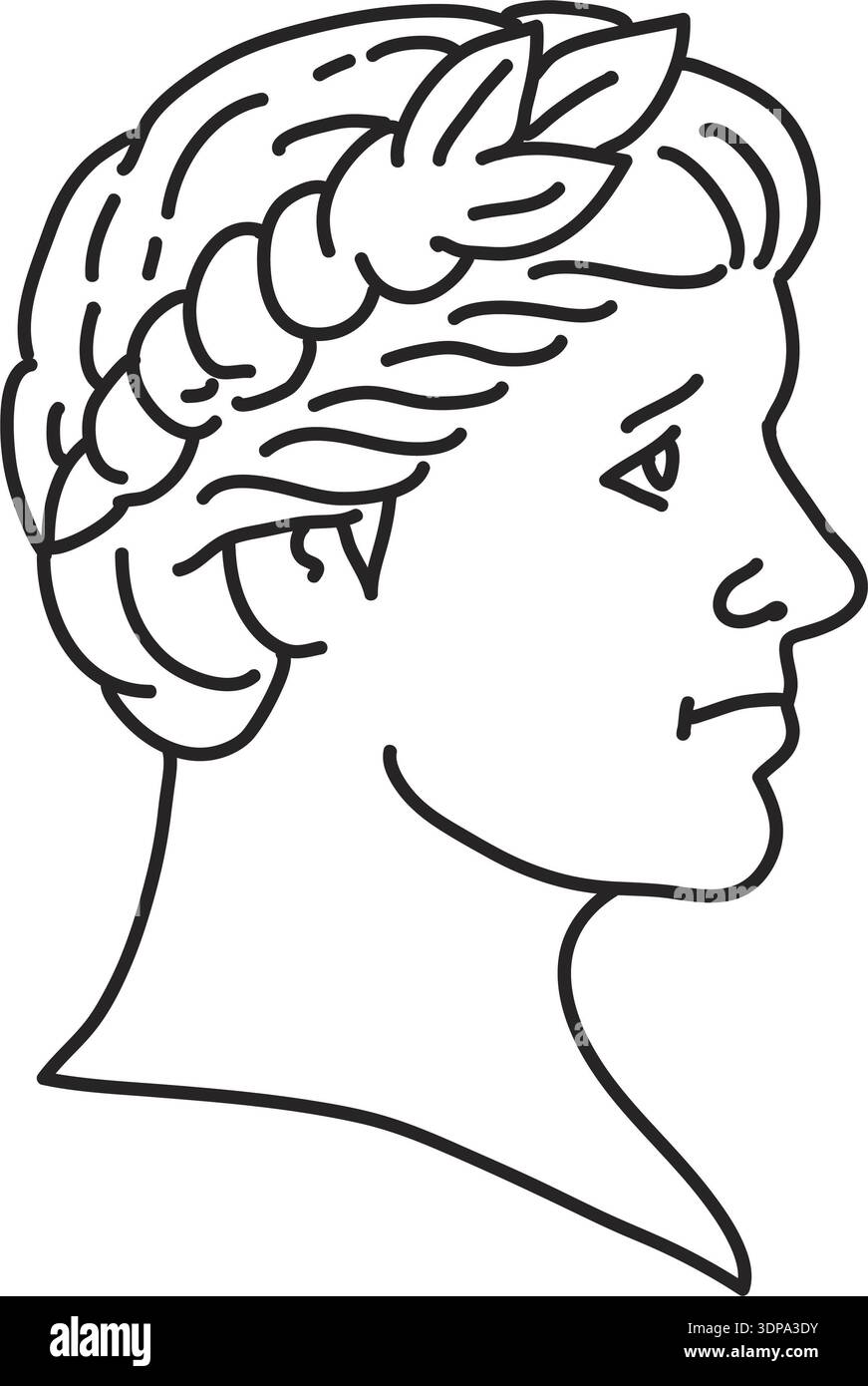 Roman Ruler Subjects Mono line illustration of bust of an ancient Roman emperor, senator or ...