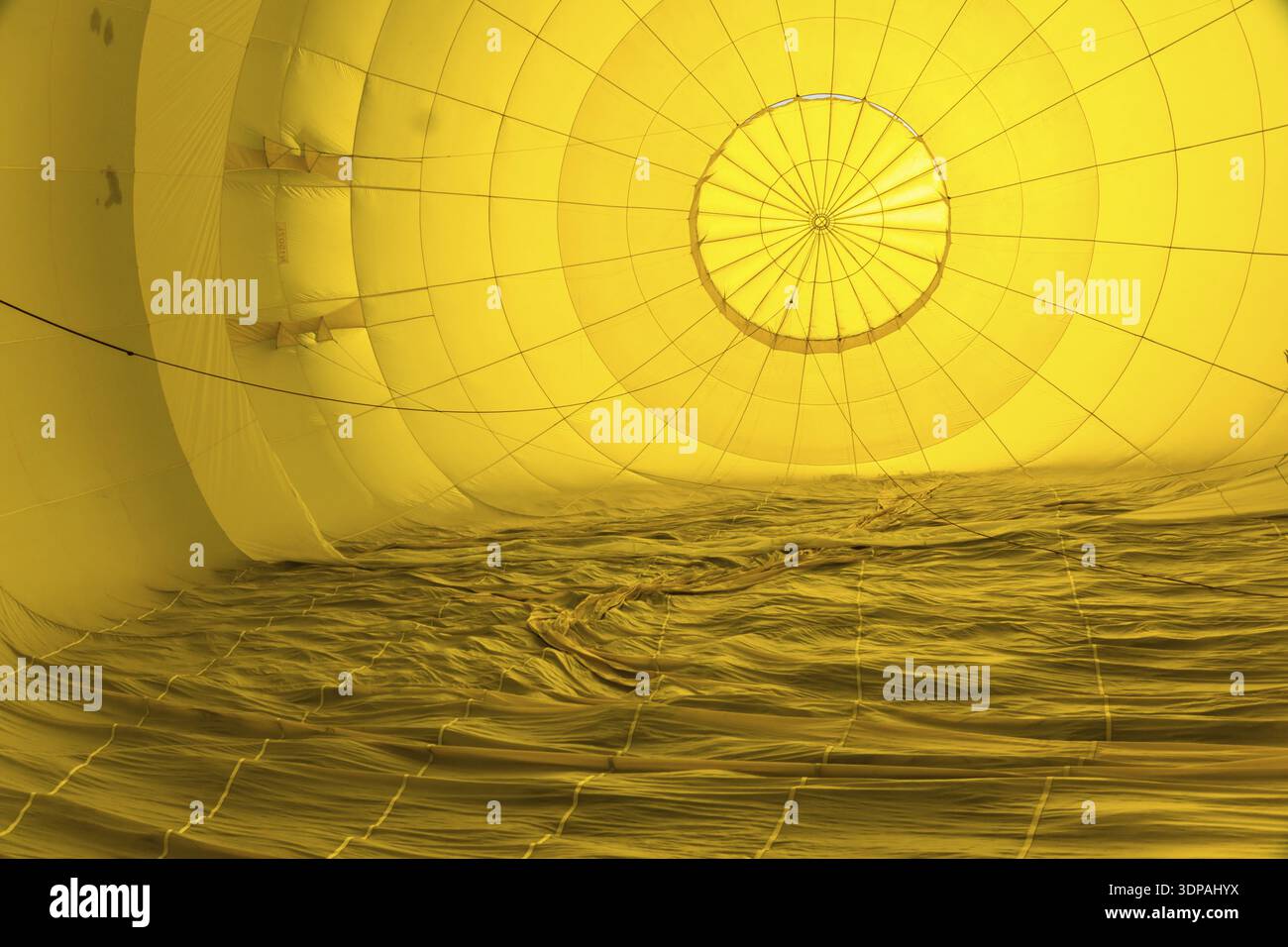 Abstract Patterns Inside a hot air balloon during inflation Stock Photo ...