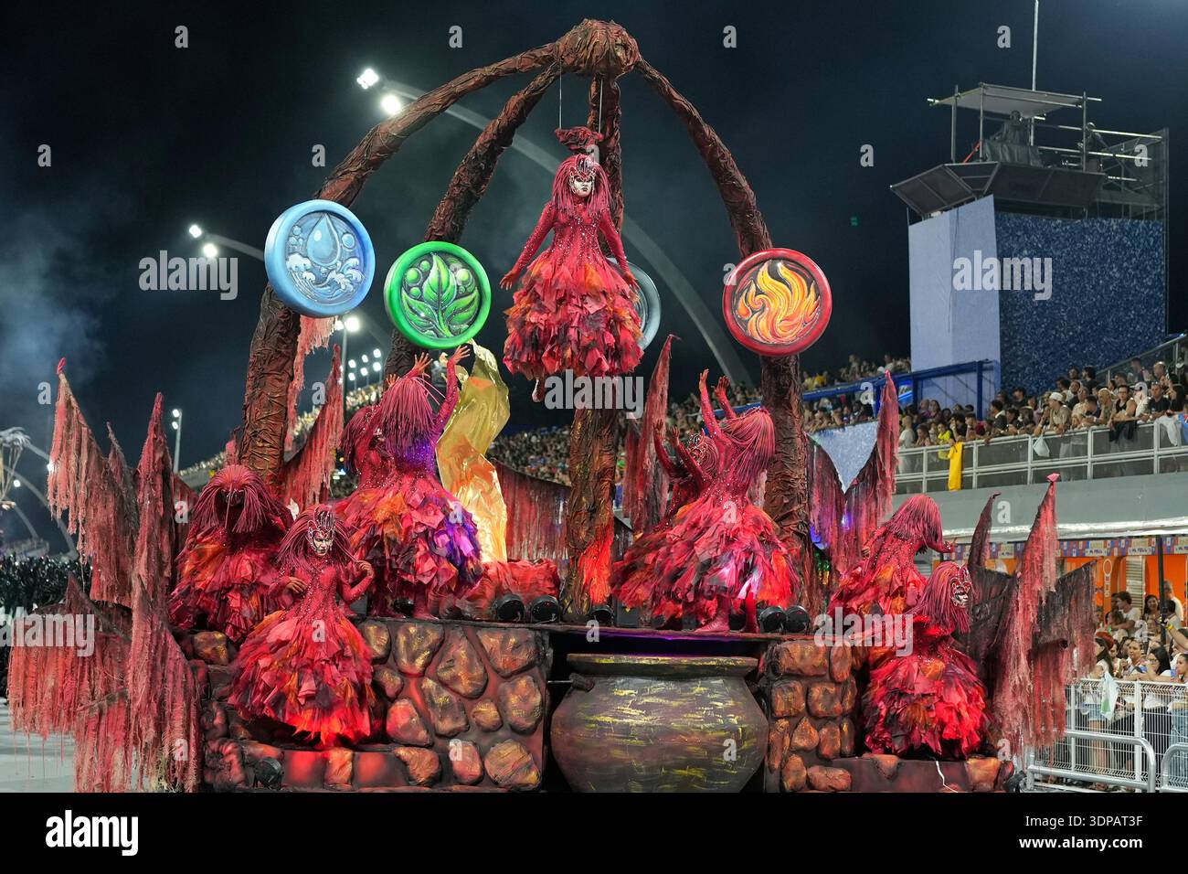 Dancers from the Colorado do Bras samba school perform on a float ...
