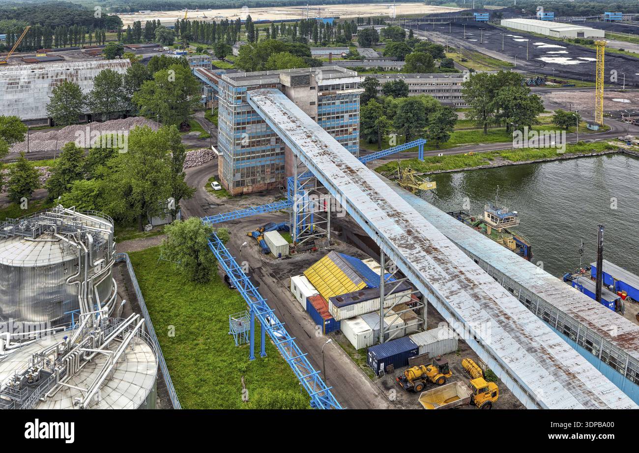 Port Infrastructure Examples Aerial view of sea port infrastructure Stock Photo - Alamy