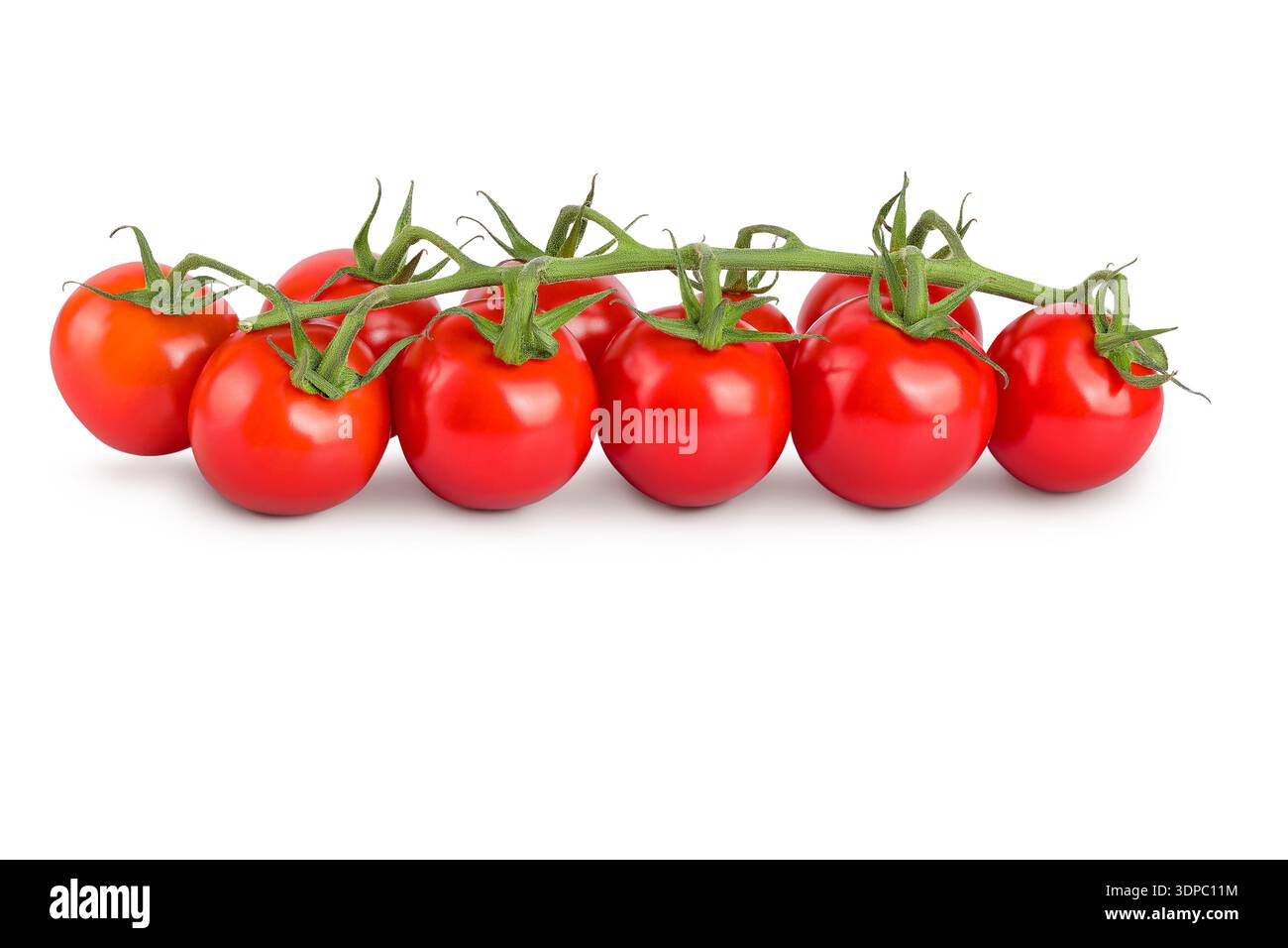 Cherry tomato bunch closeup isolated on white background Stock Photo