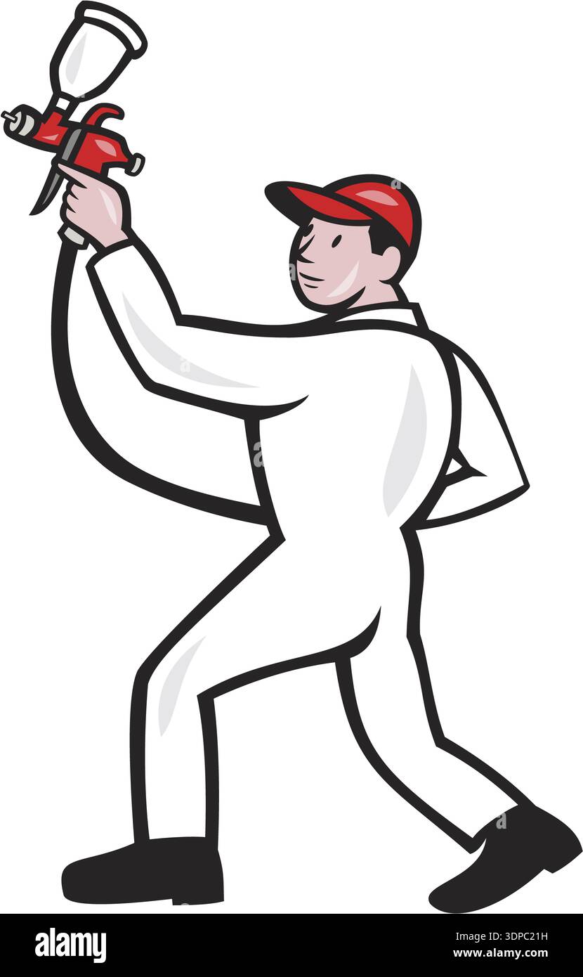 Spray painter spraying gun cartoon hi-res stock photography and images ...