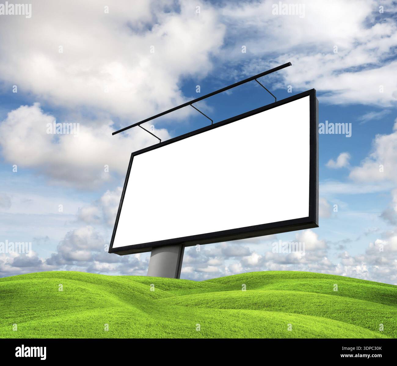 Blank big billboard over blue sky Stock Photo
