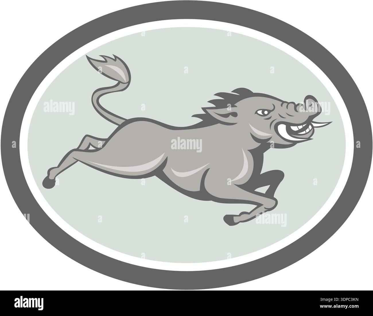 Illustration of a wild pig boar razorback jumping on isolated ...